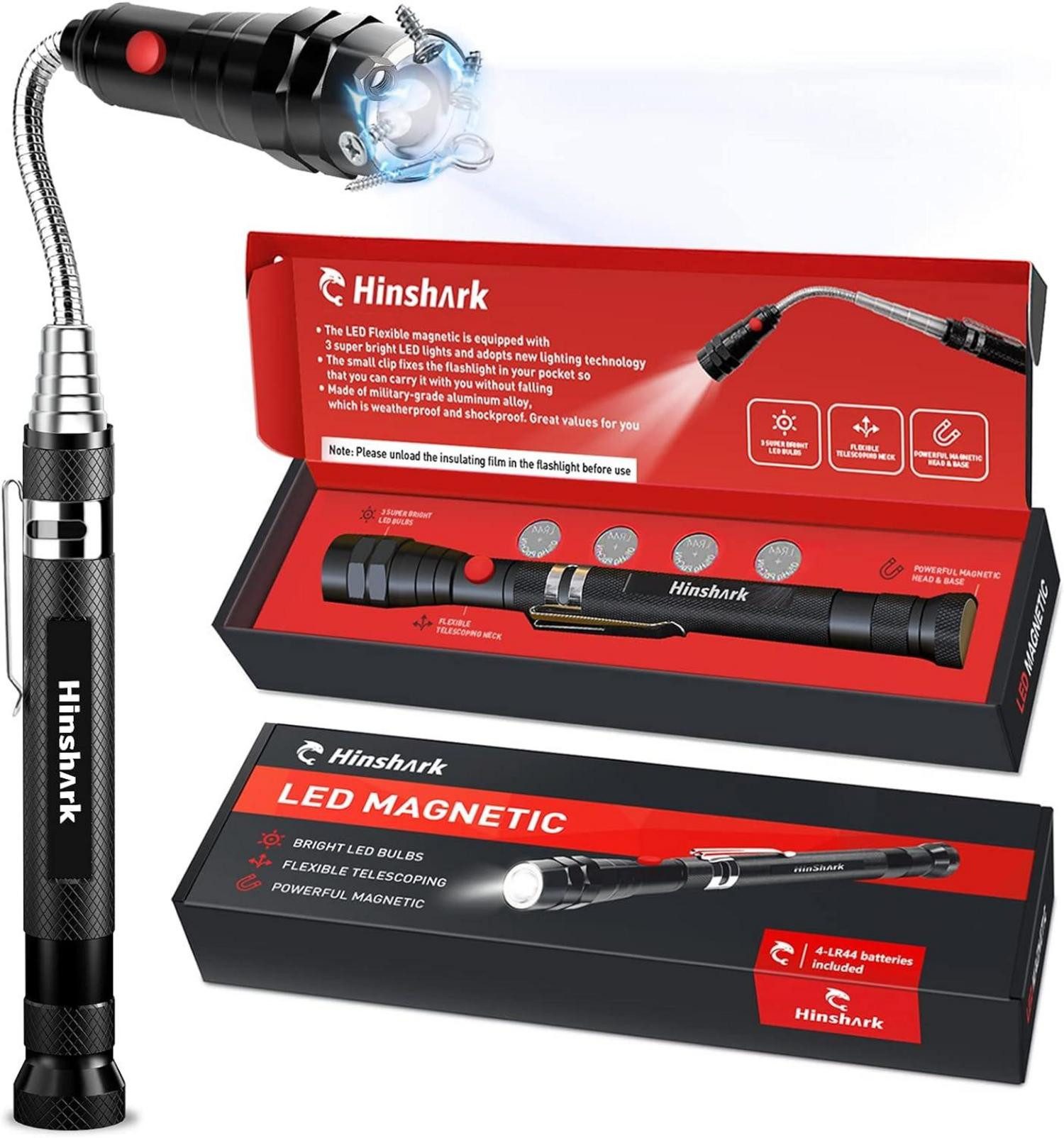LuxusKollektion Angelstuhl Teleskopmagnet mit LED Taschenlampe für Männer, Geschenkidee