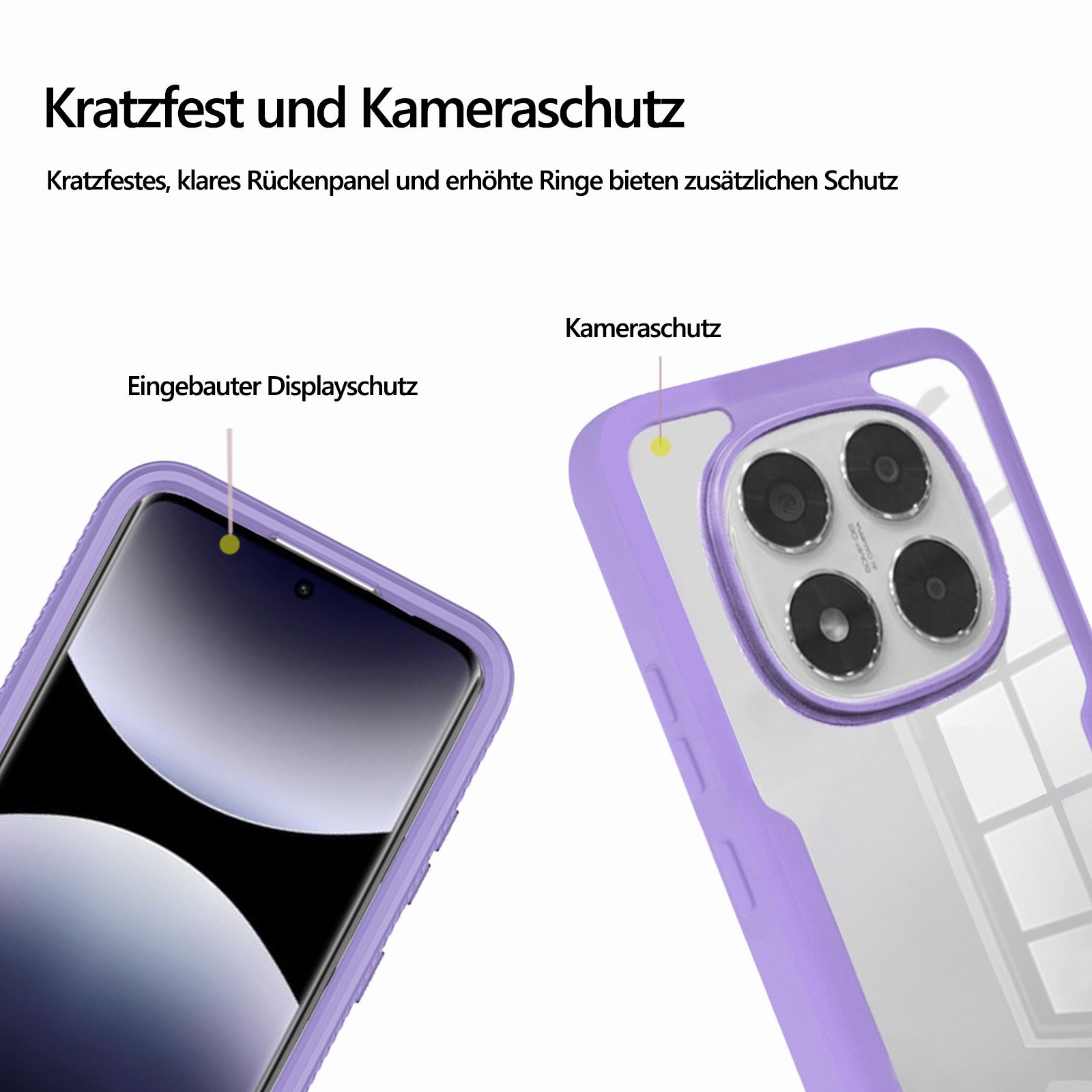 betterfon Handyhülle für Xiaomi Redmi Note 14 Pro 5G / Redmi Note 14 Pro+, 2-teiliges 360 Grad Schutzcase mit Rundumschutz und passgenauer Form – Bild 5 von 5