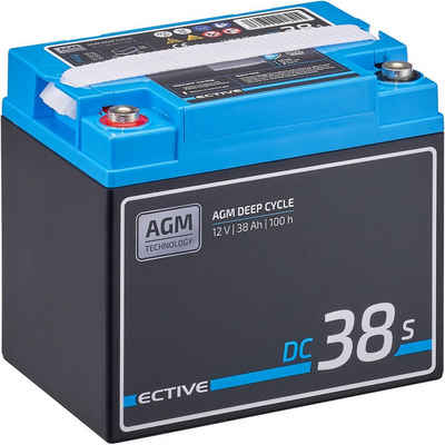 ECTIVE ECTIVE Deep Cycle AGM Batterie 12V 38Ah m Display für Wohnmobil Batterie, (12 V V)