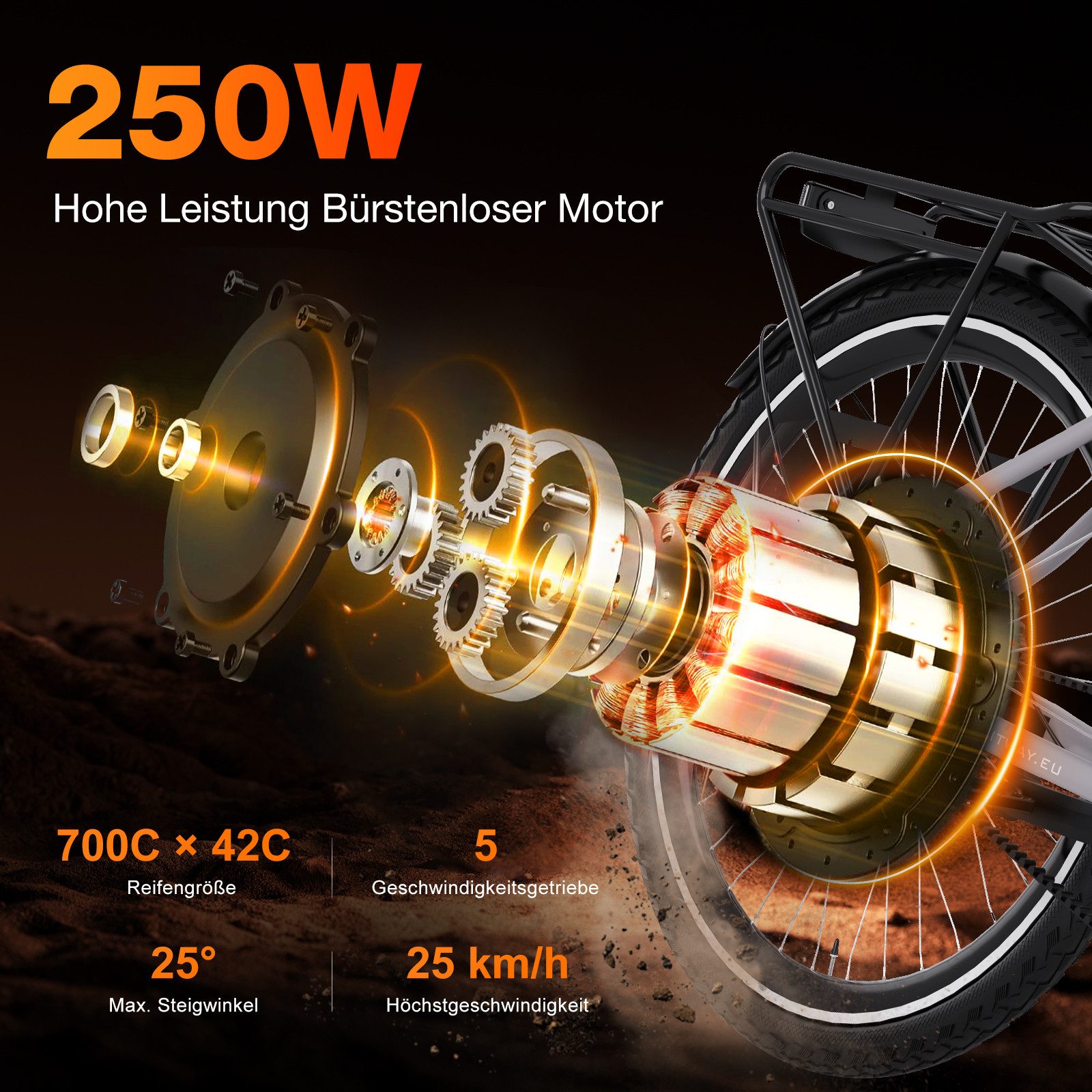 HITWAY E-Bike City Bike 29 inch Electric Bicycle max. range up to 80km with anti-theft protection and GPS, 1 gear, 250W rear motor, 374.4 Wh, StVZO compliant e-city bike, pedelec with torque sensor, app