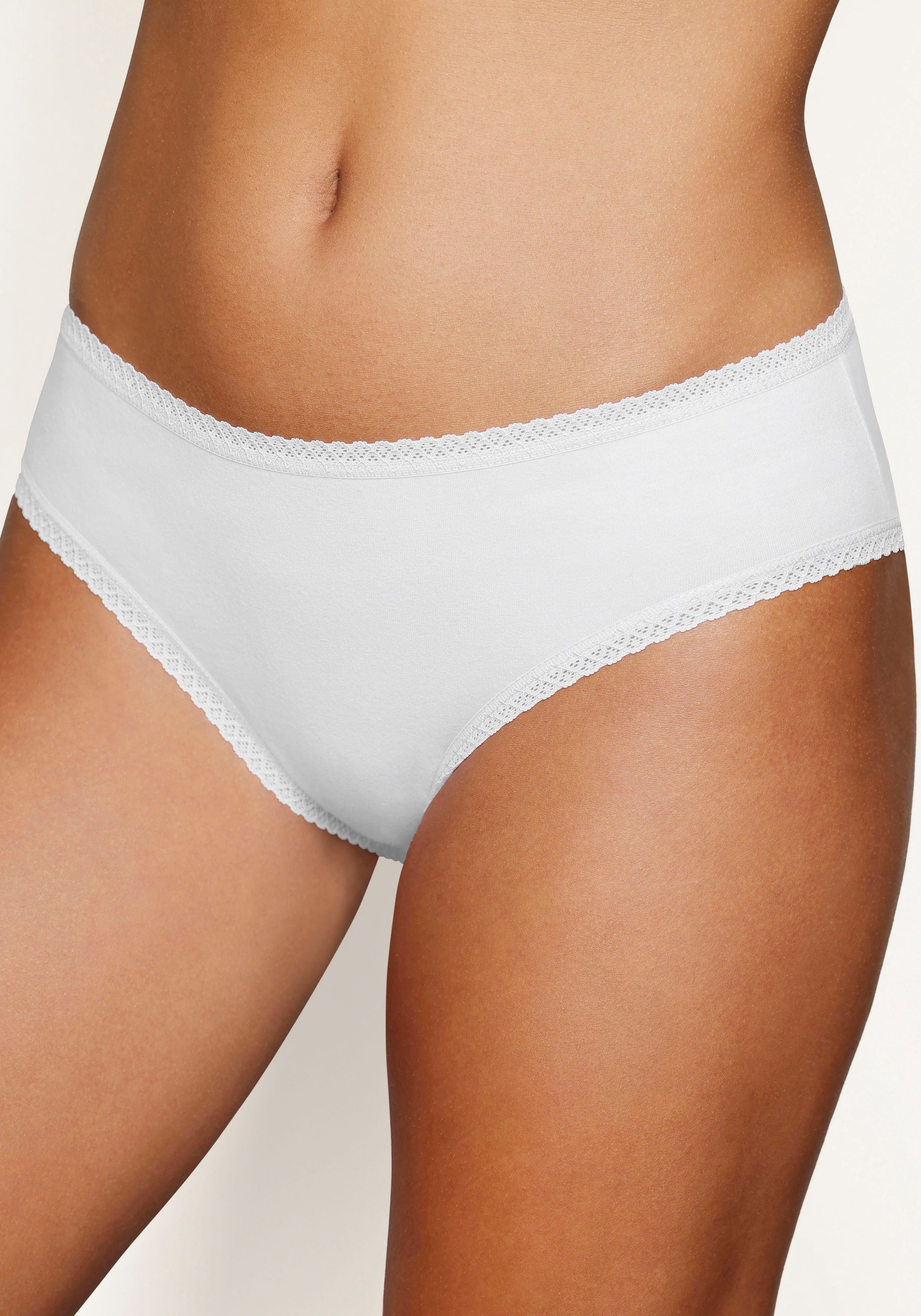 Vivance Jazz-Pants Slips (7er-Pack) aus weicher Baumwollqualität mit feiner Spitzeneinfassung