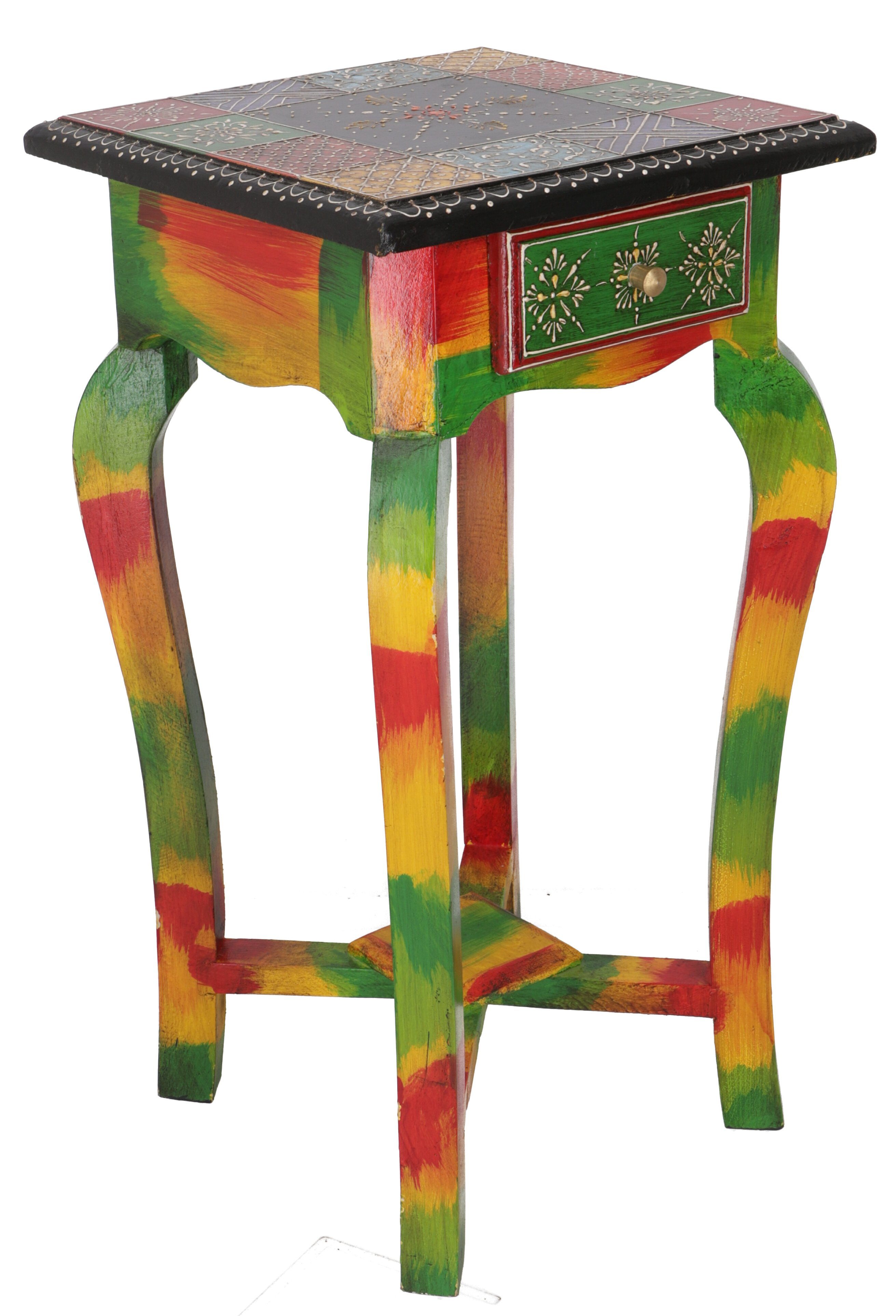 Guru-Shop Couchtisch Bemalter kleiner Beistelltisch, Telefontisch..