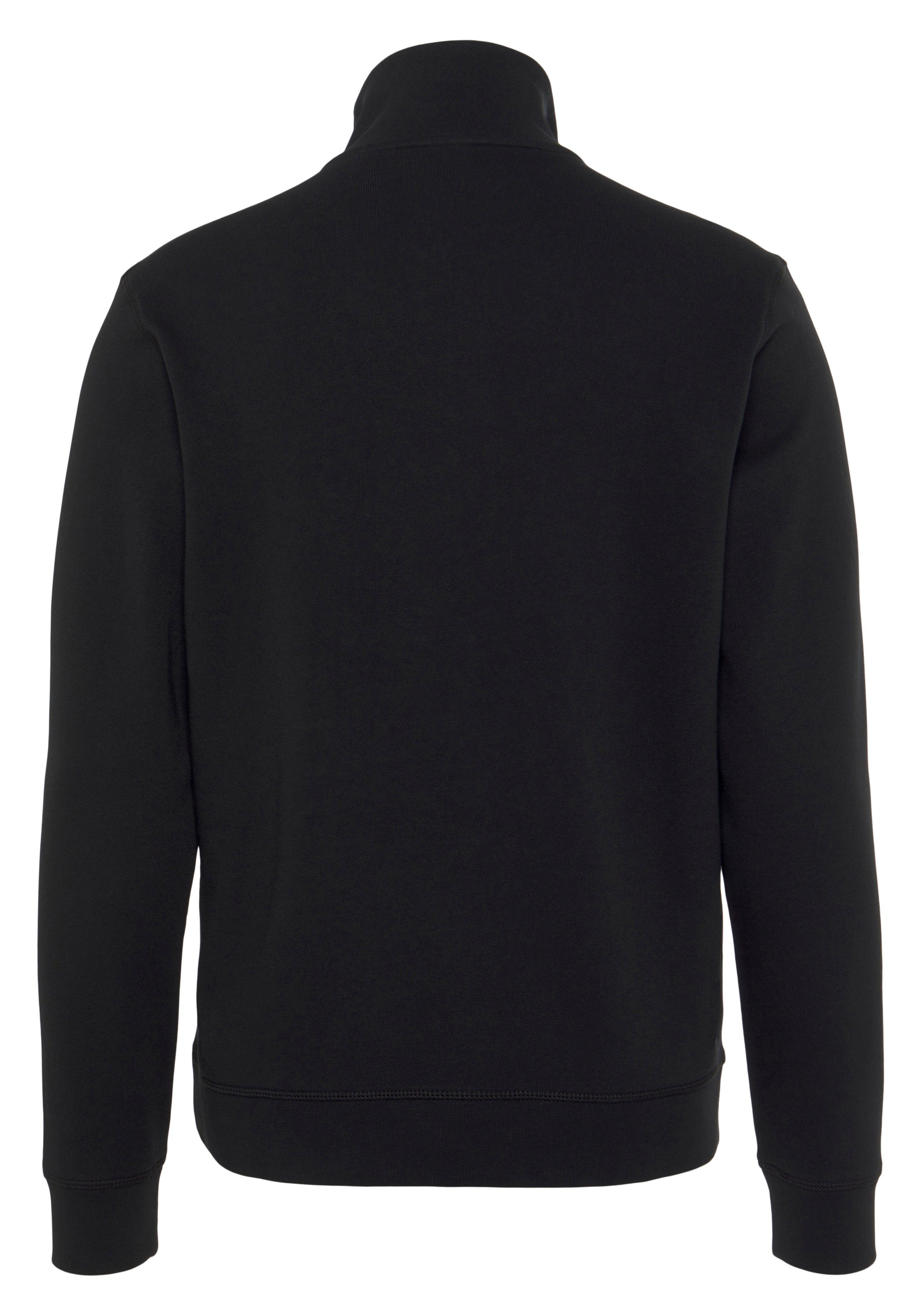 BOSS ORANGE Sweatshirt Zetrust (1-tlg) am Reißverschluss Kragen Schwarz mit
