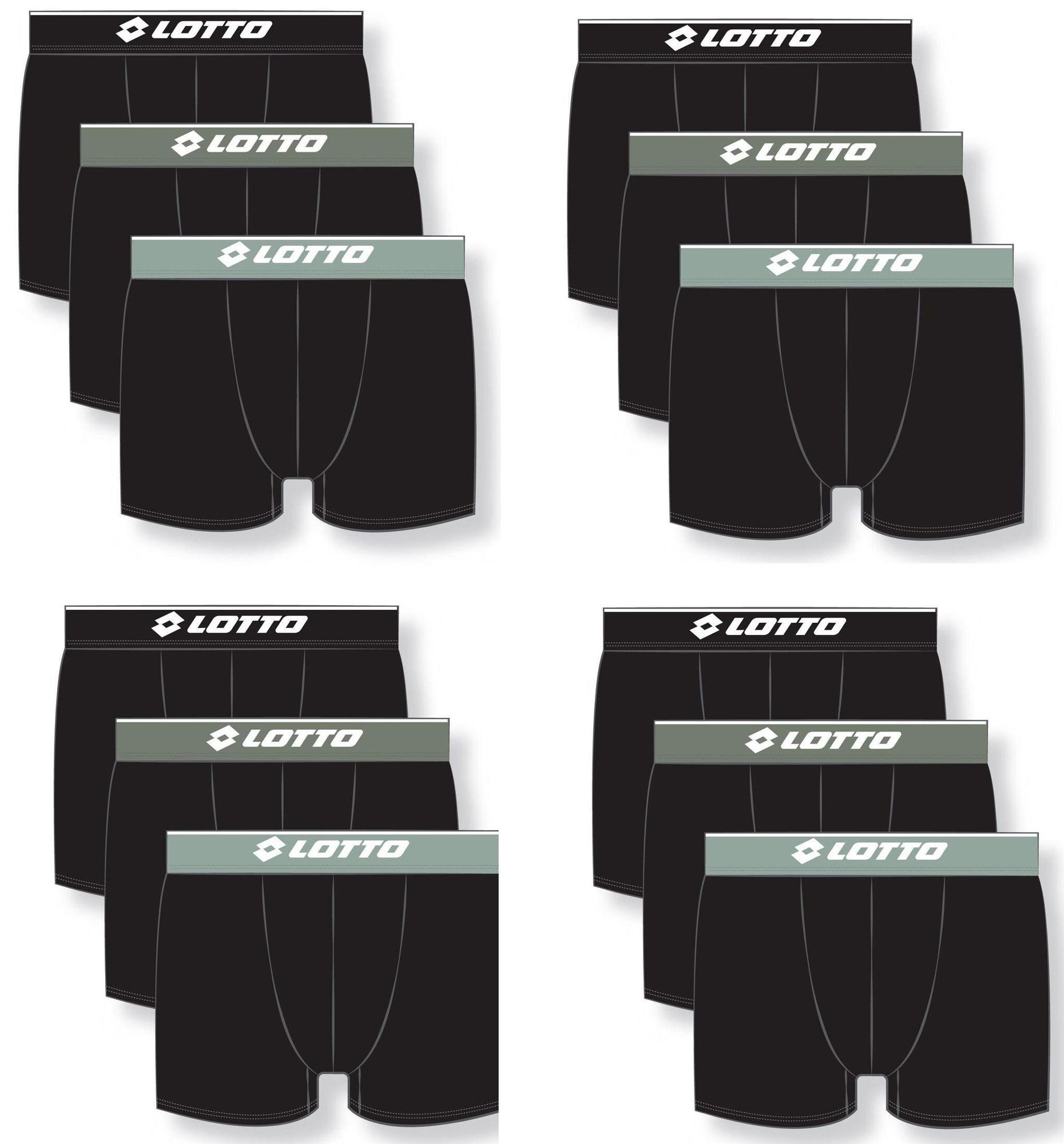 Lotto Boxershorts Herren Comfort Boxershorts 12er-Pack Basic (12 Stück)