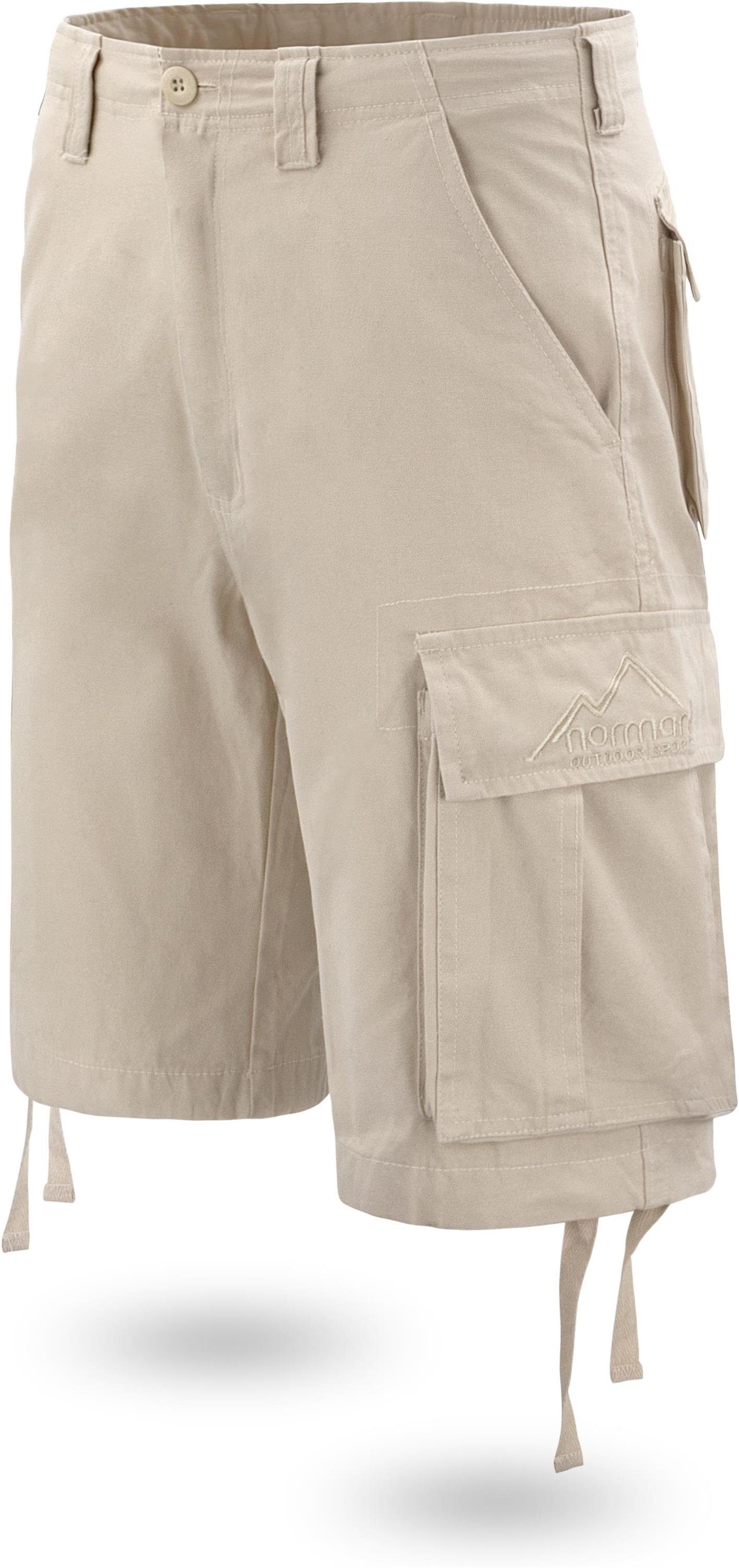 Shorts aus Kalahari Cargotaschen Vintage kurze Khaki Bio-Baumwolle Bermudas Shorts mit Sommershorts Herren 100% normani