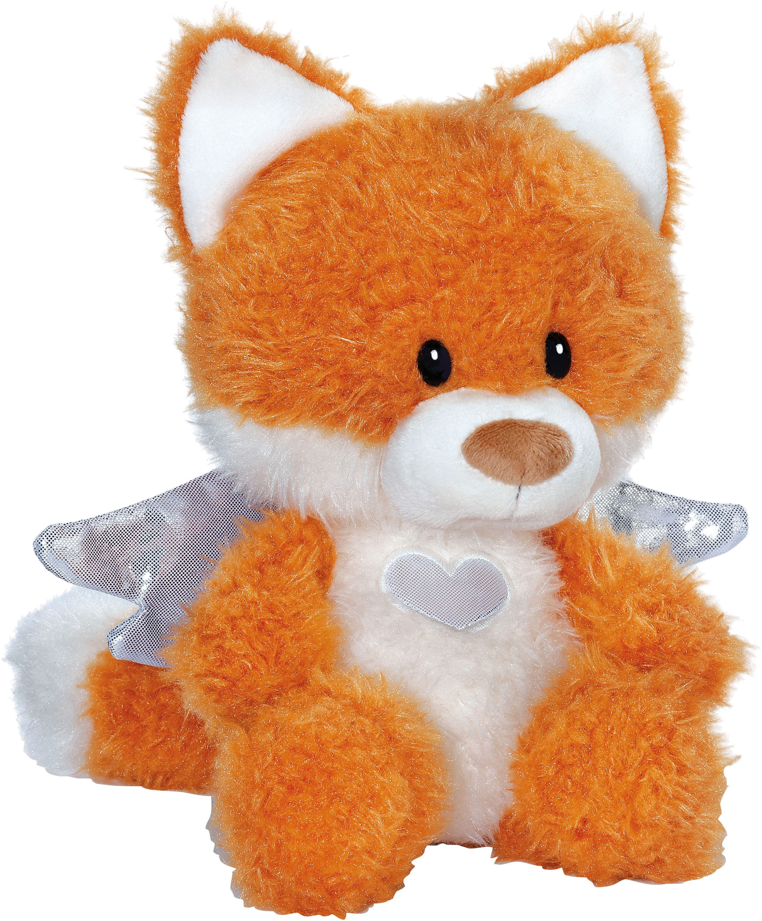 Nici Kuscheltier Dein Schutzengel, Fuchs La La Foxie 28 cm, mit silbernen Flügeln & Herz auf der Brust in Geschenkbox