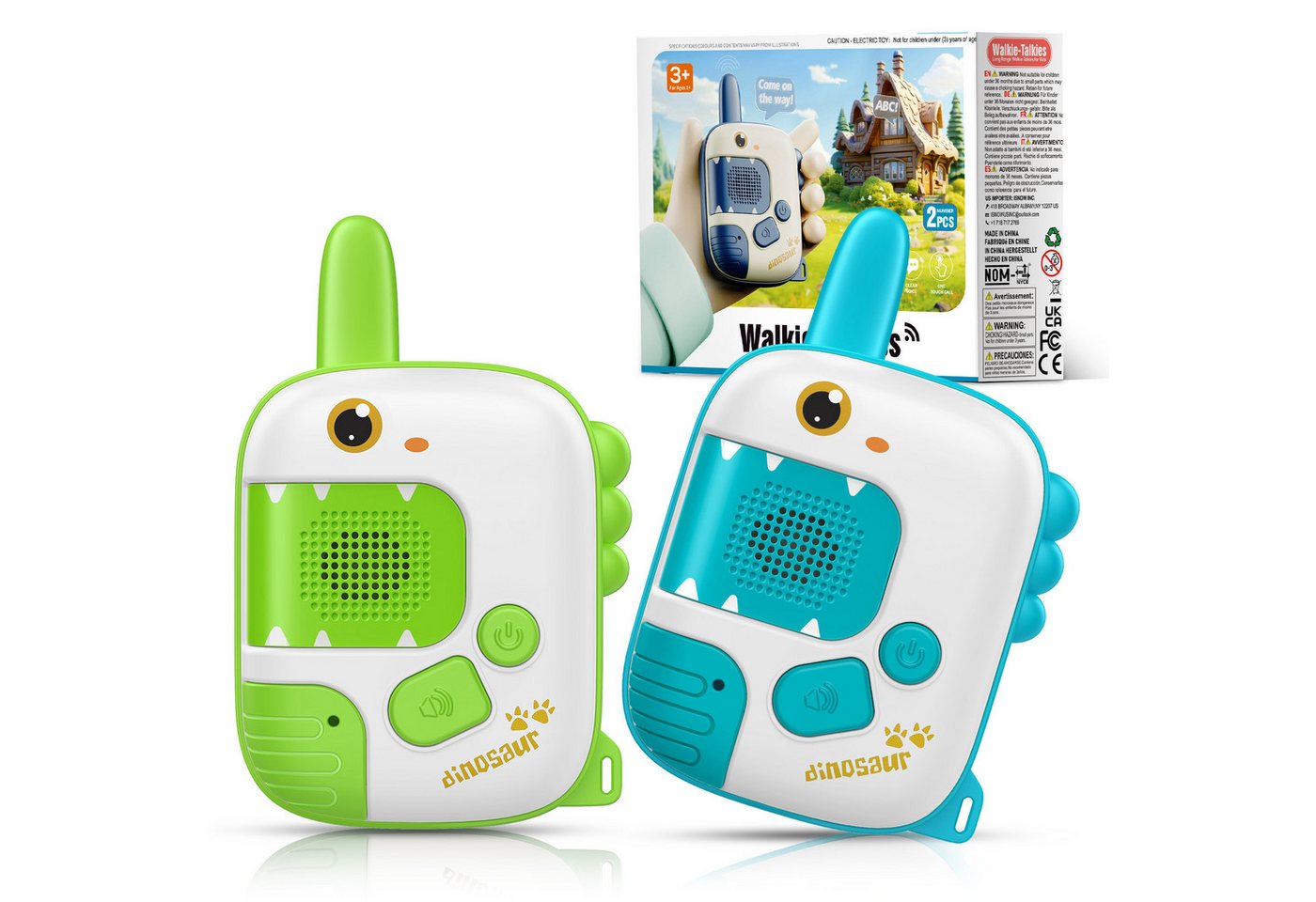 Wootoy Walkie Talkie Funkgeräte Kinder Walkie Talkie Spielzeug klare Sprachübertragung, (mit Reichweite von bis zu ca. 300 m, 2-St., Kompaktes ergonomisches Design mit praktischen Trageschlaufen), Robustes Gehäuse für den täglichen Einsatz im Innen- und A