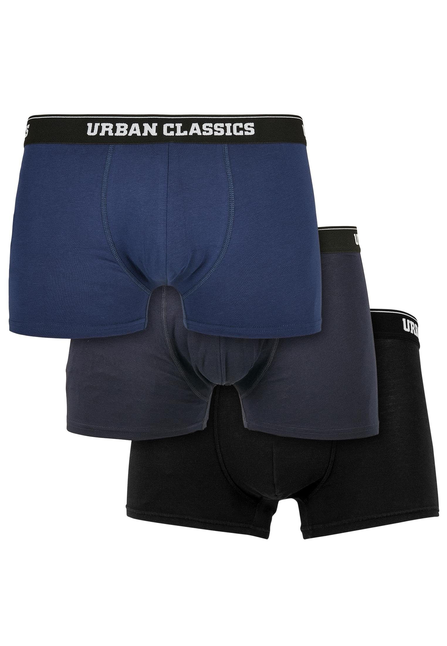 Shorts Organic Boxer Herren Boxershorts 3-Pack black navy (1-St) darkblue URBAN CLASSICS