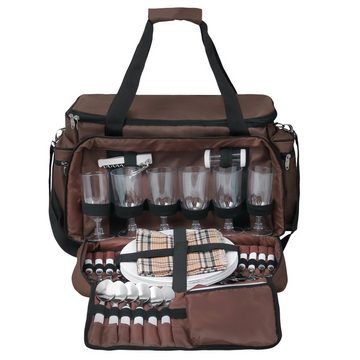 anndora Picknickkorb XXL Picknicktasche 6 Personen Vollausstattung 57 Teile - Farbwahl