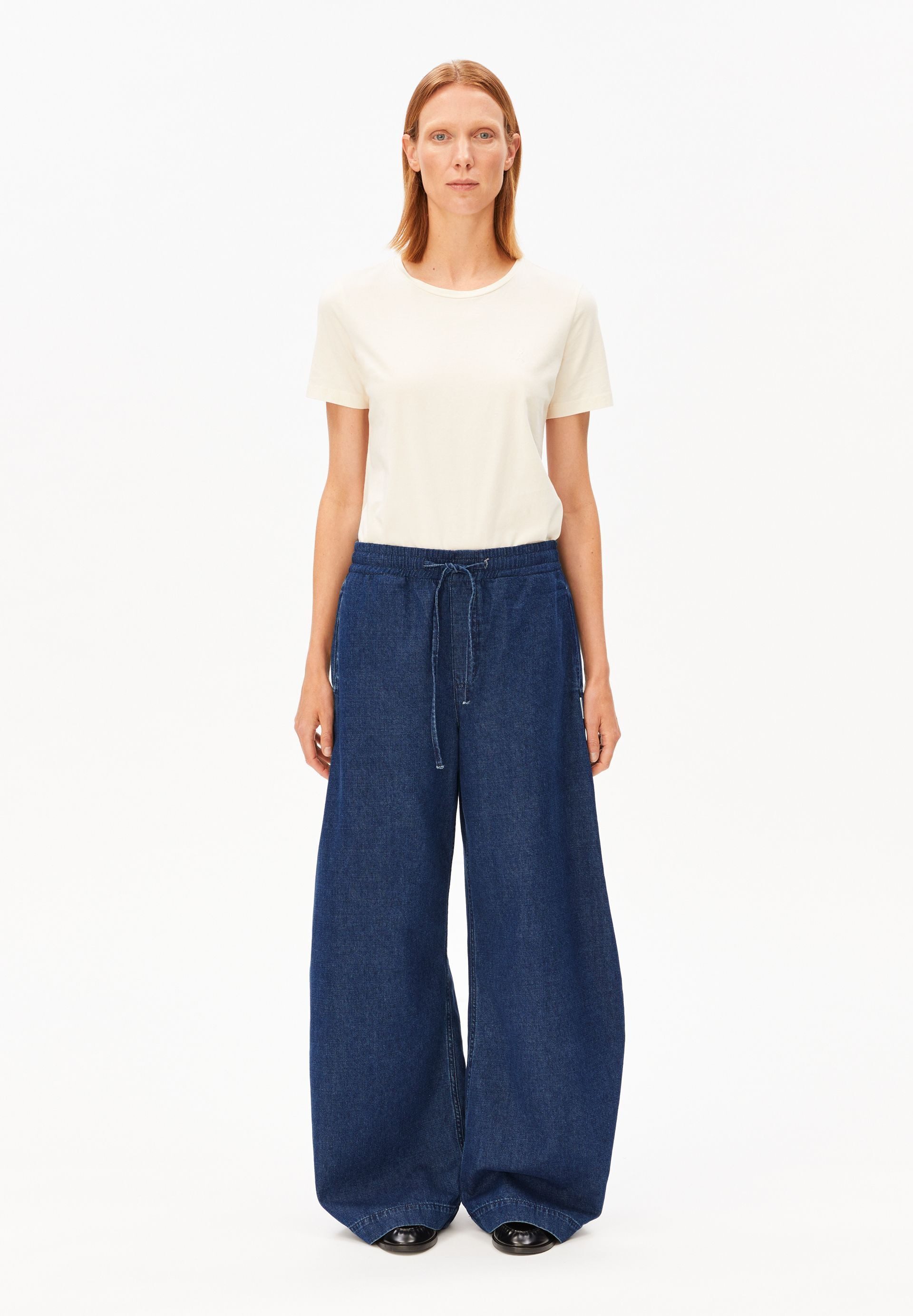 Armedangels Weite Jeans PULL ON BARREL Denim Hose aus Bio-Baumwoll Mix (Non-Stretch, Loose Fit) Mid waist