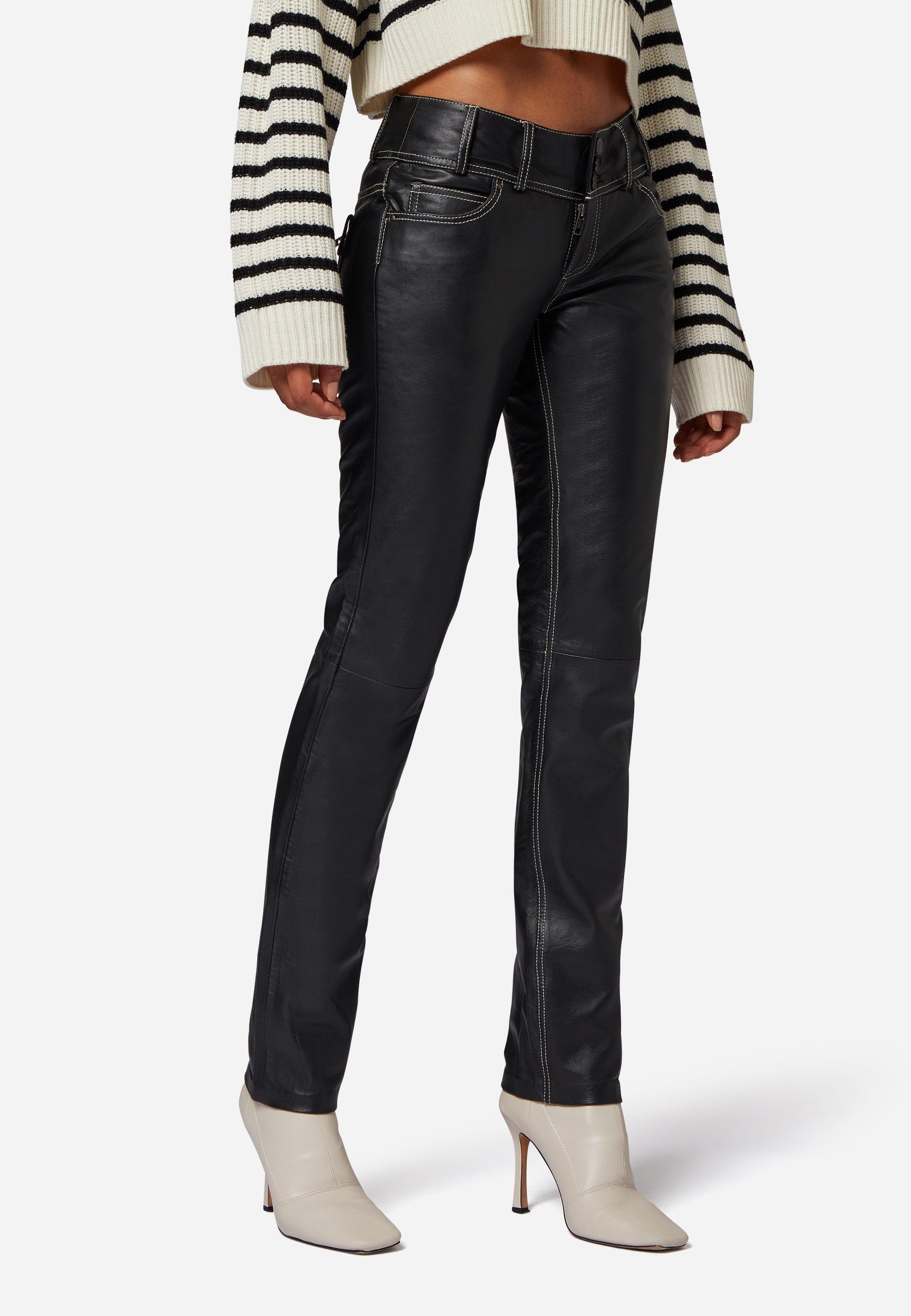 RICANO Lederhose Skinny Pant Lederhose im 5-Pocket-Stil als Low Waist günstig online kaufen