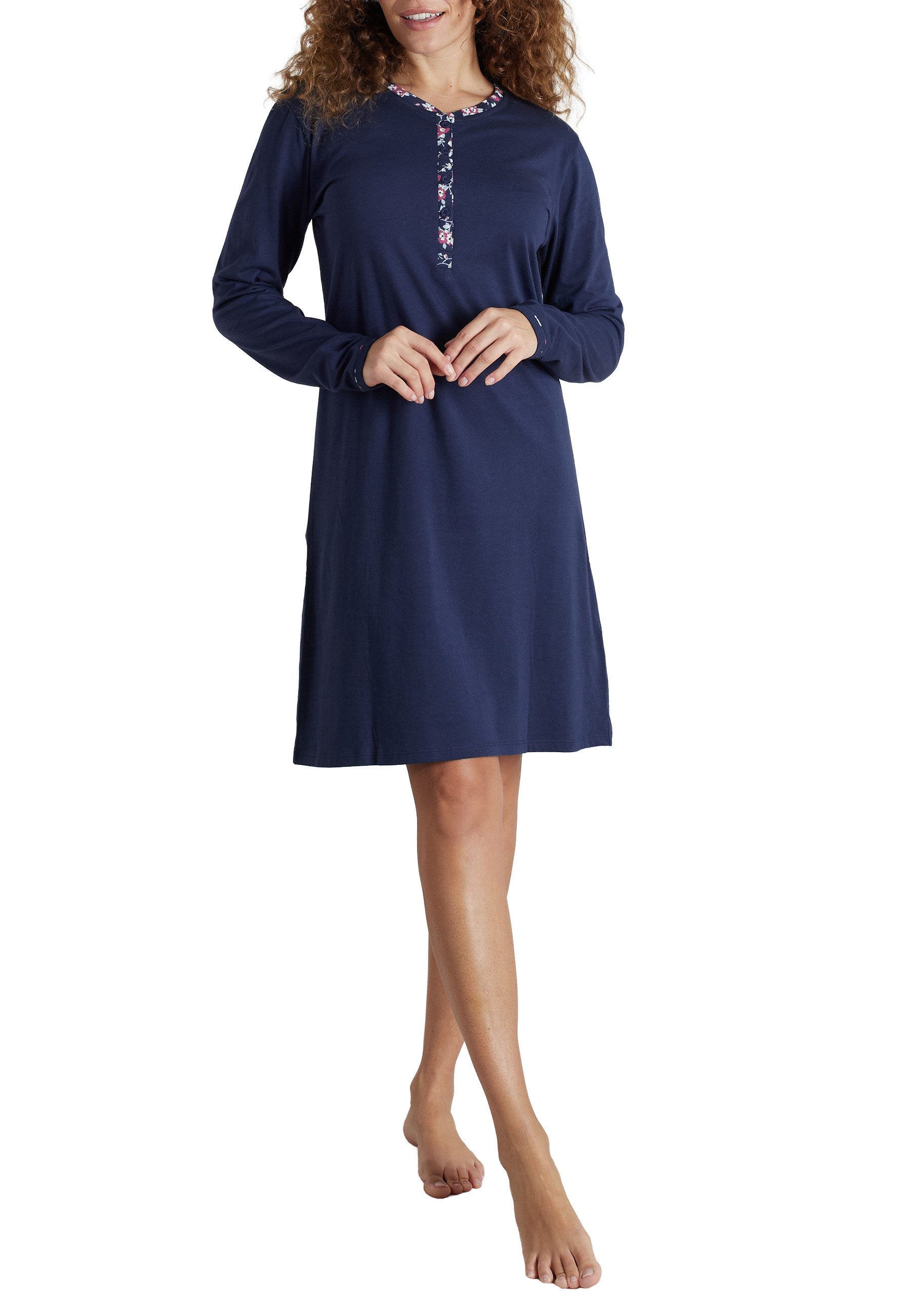 Nachthemd GÖTZBURG Damen Nachthemd blau uni