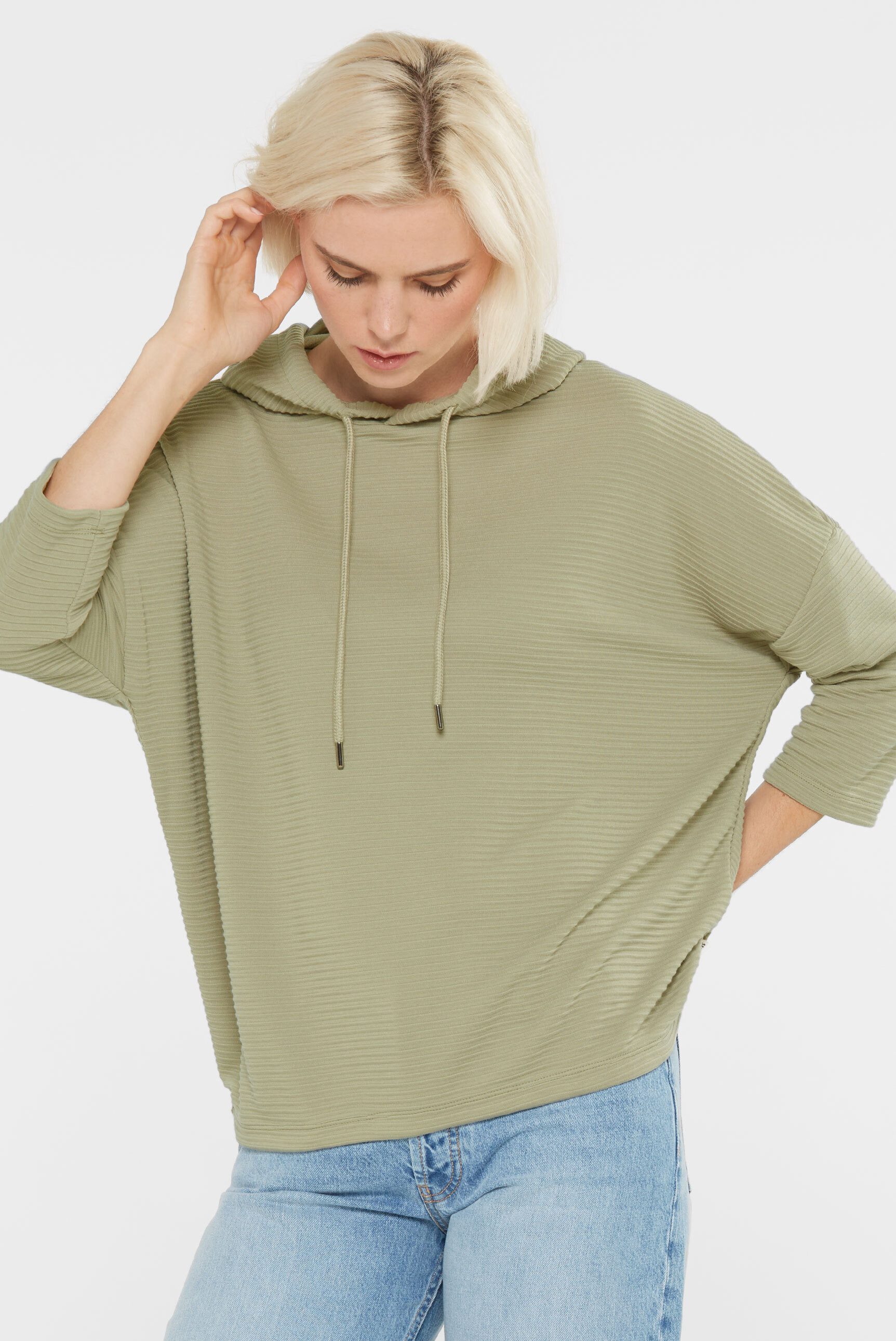 SENSES.THE LABEL Kapuzensweatshirt mit überschnittenen Schultern