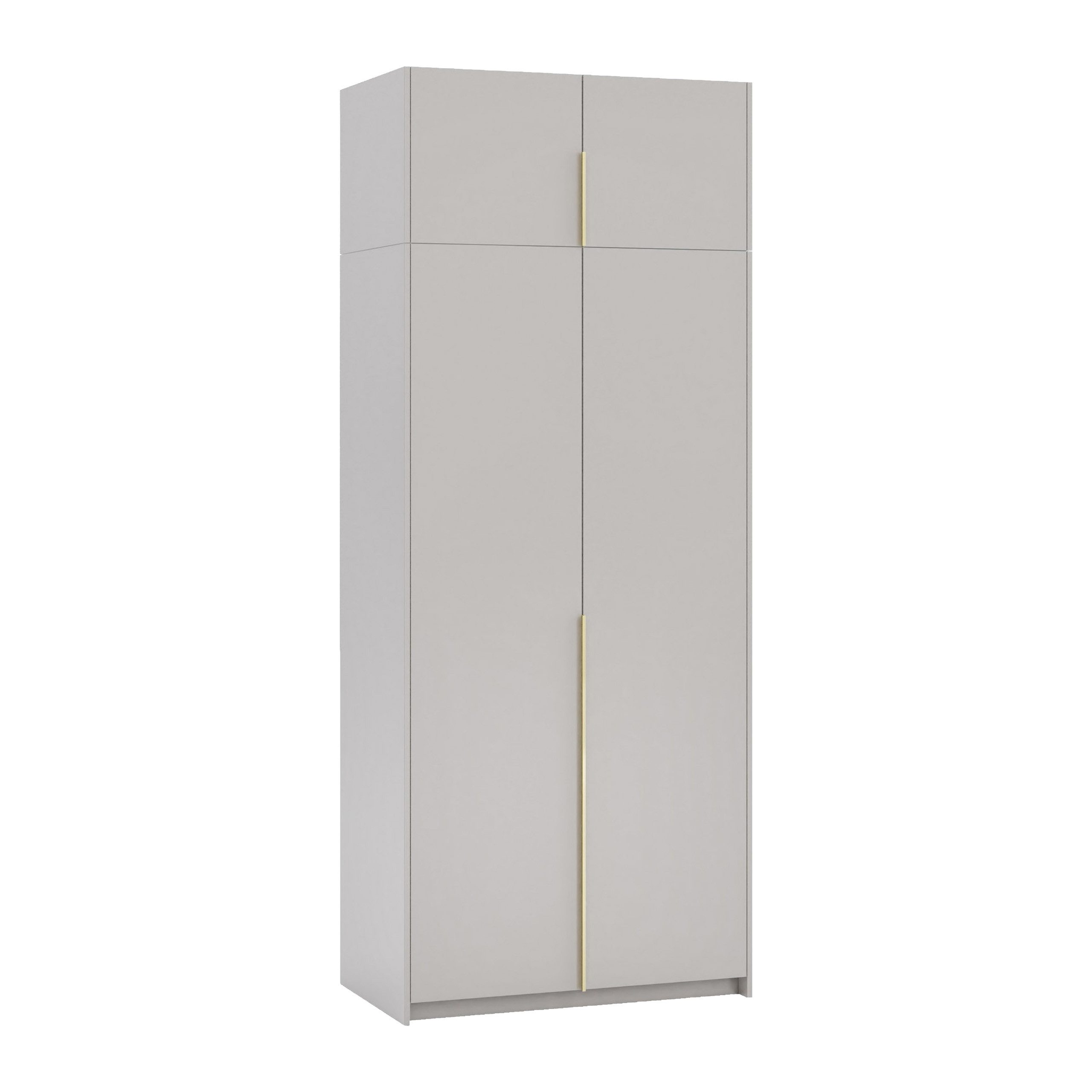 Masseno Drehtürenschrank AMARA 100 cm Kleiderschrank 2 Türen Schlafzimmerschrank Kaschmir