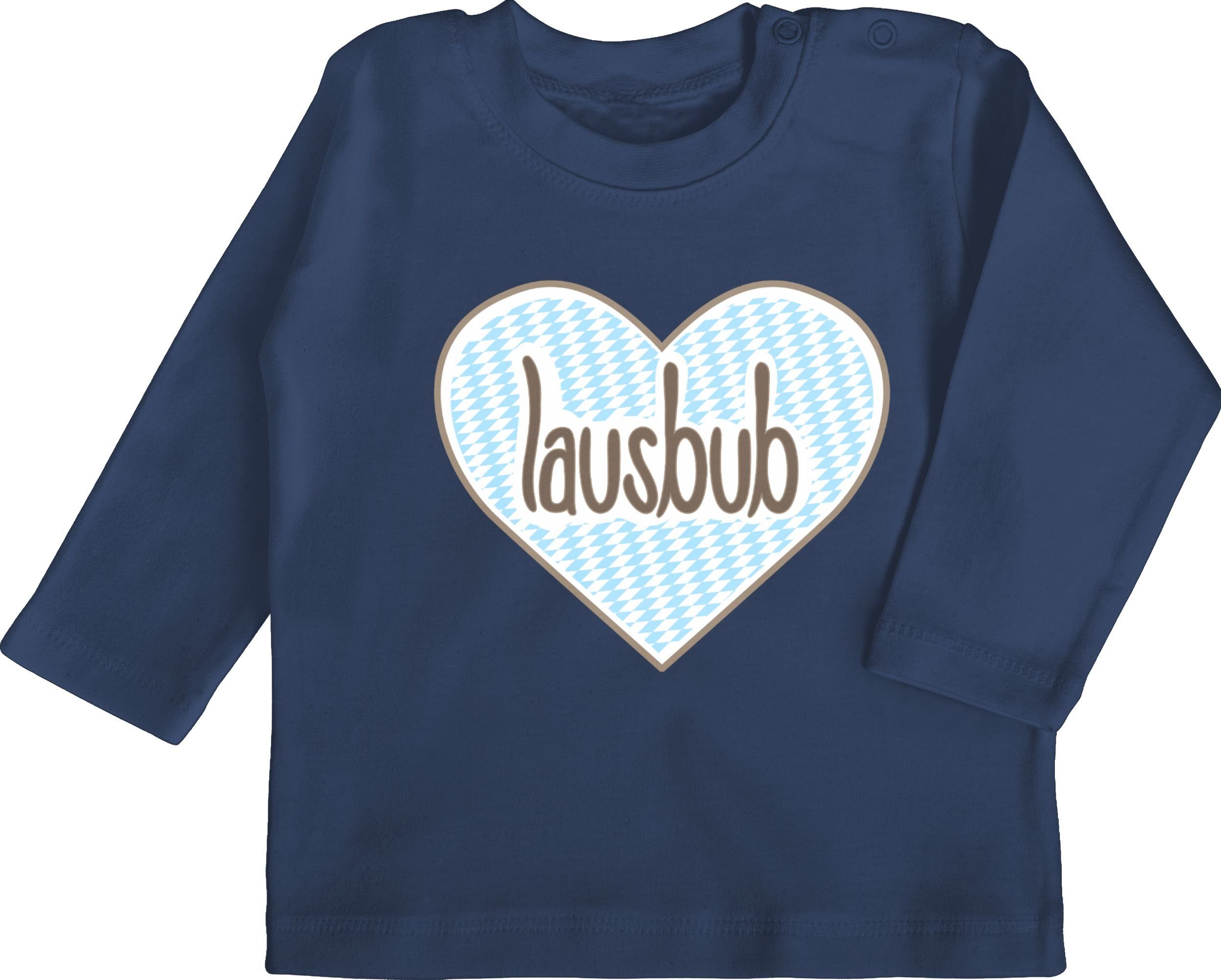 Kinder Jungen (Gr. 50 - 92) Shirtracer T-Shirt Lausbub Herz - Mode für Oktoberfest Baby Outfit - Baby T-Shirt langarm Kleidung S