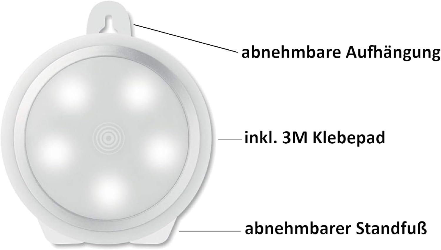 Provance Nachtlicht 3 x LED Nachtlicht mit Touch Sensor mit 3M Kleber Batterie, LED fest integriert