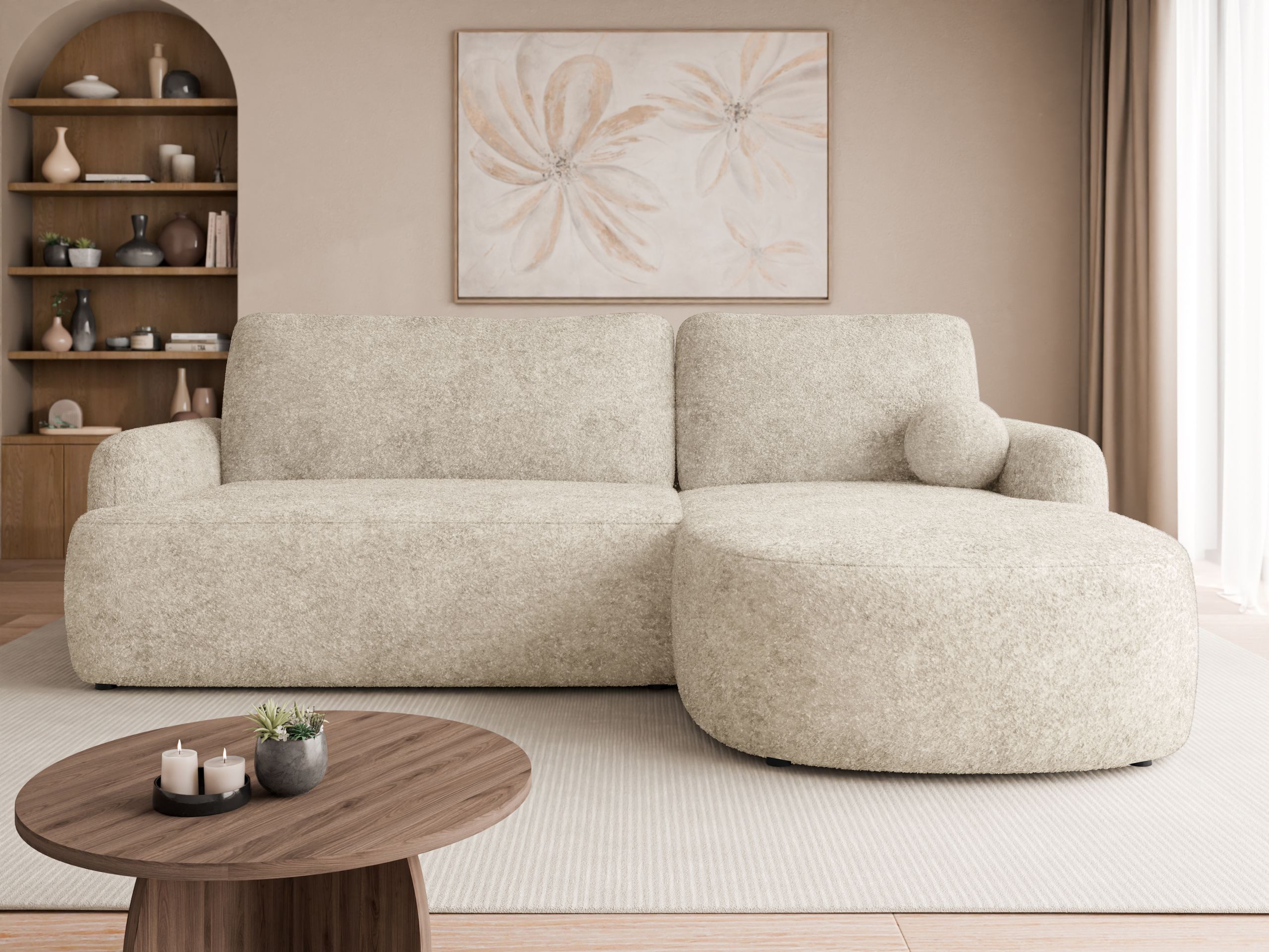 MIRJAN24 Ecksofa Loridu, mit Schlaffunktion und Bettkasten, Kissen-Set, 250x174x90 cm