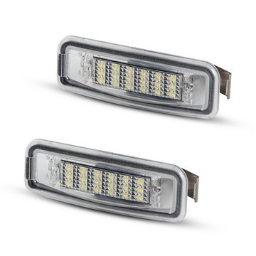 LLCTOOLS KFZ-Ersatzleuchte LED Kennzeichenbeleuchtung Auto, E-geprüft mit geringem Verbrauch, Plug and Play, 2 St., kaltweiß, 6000K, 18 SMD, Kennzeichenleuchte für Ford Focus MK1 1998 - 2005