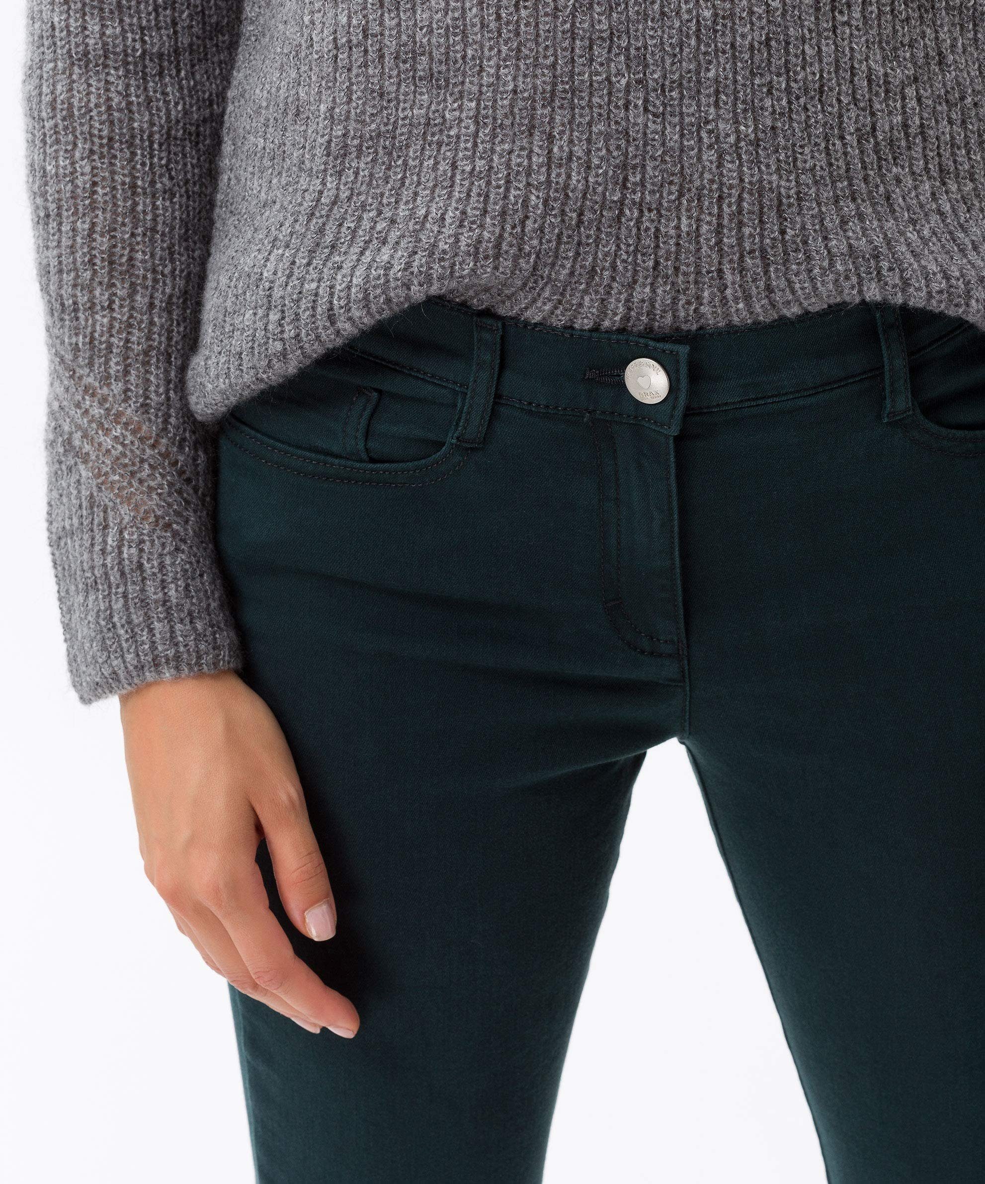 dunkel-grün regular Brax (1-tlg) 5-Pocket-Jeans