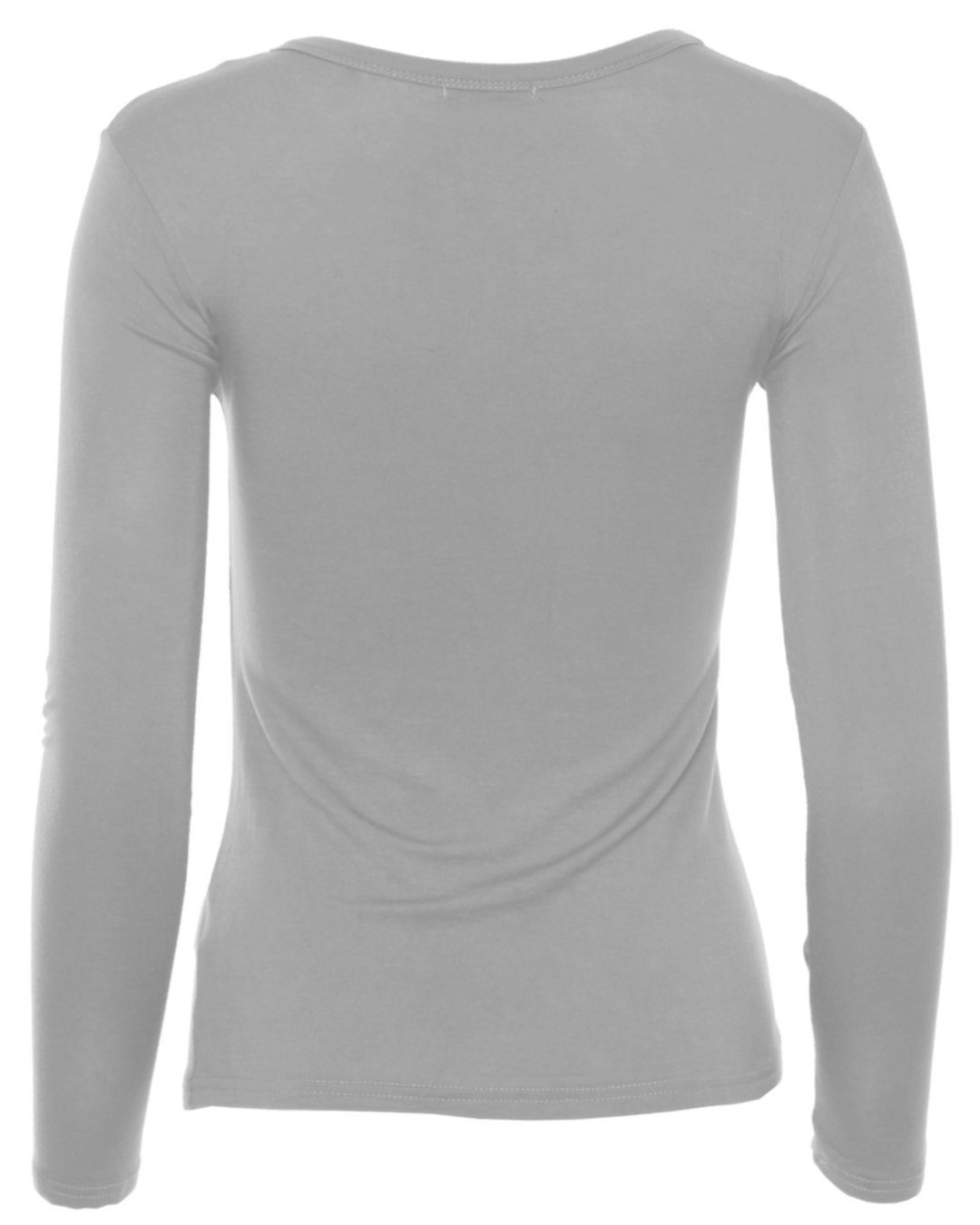 Muse Rundhalsshirt Basic Rundhals Langarmshirt Skinny Fit 1093-O günstig online kaufen