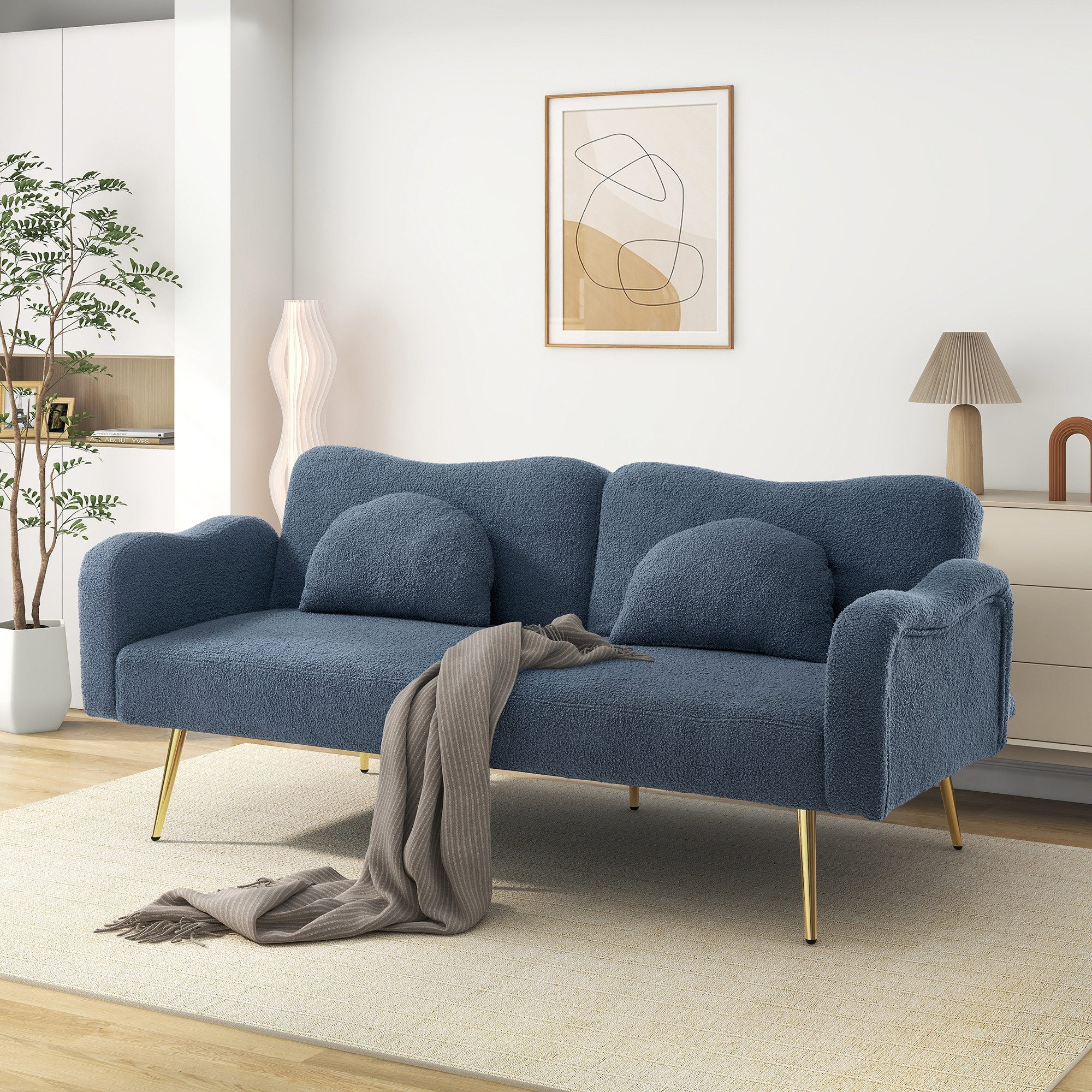 Merax Schlafsofa Bettsofa Klappsofa mit Wolkenform & Schlaffunktion, Couch günstig online kaufen