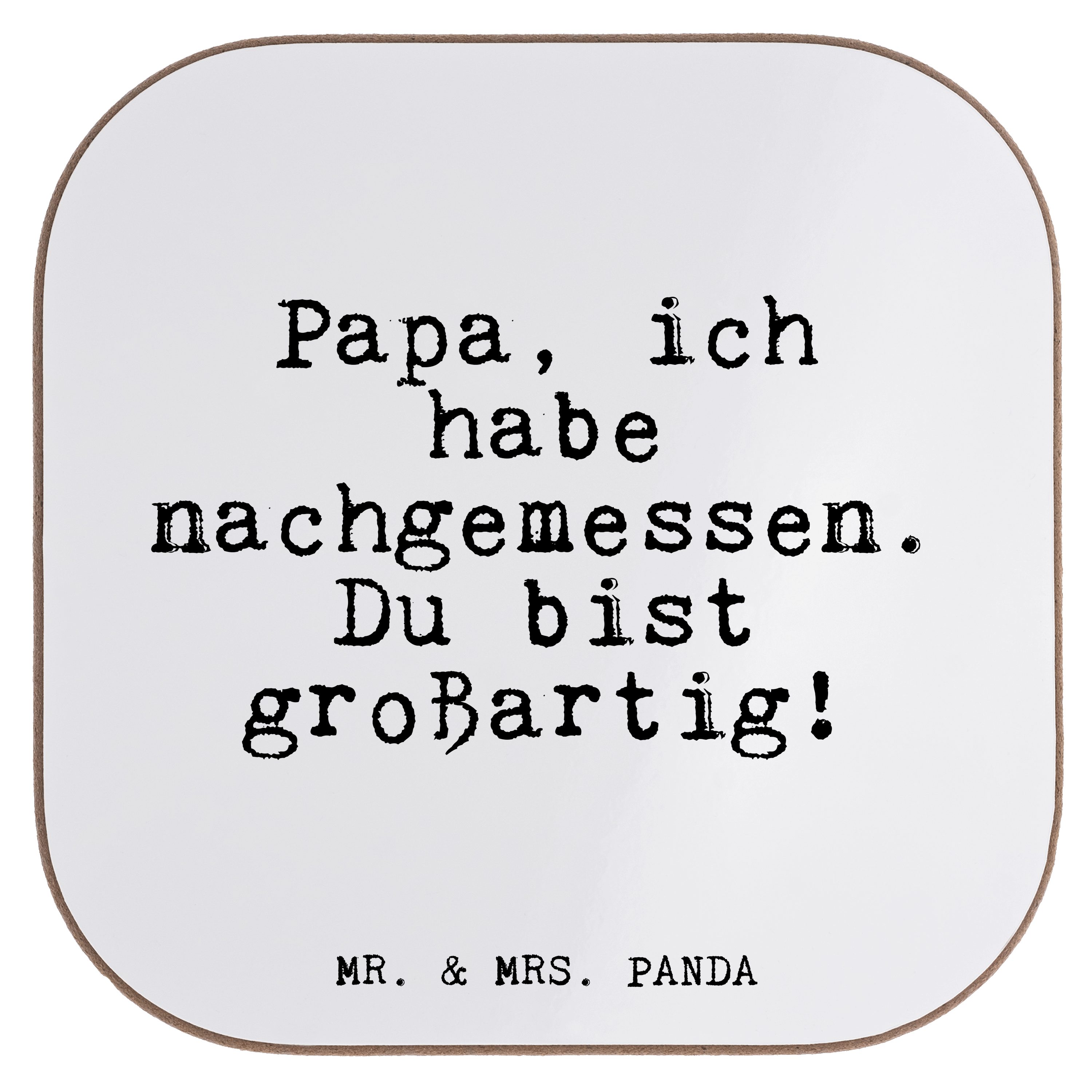 Panda - Papi, ich habe Weiß Mrs. Geschenk, & Papa, Mr. 1-tlg. Getränkeuntersetzer Papa Geburts, nachgemessen.... -