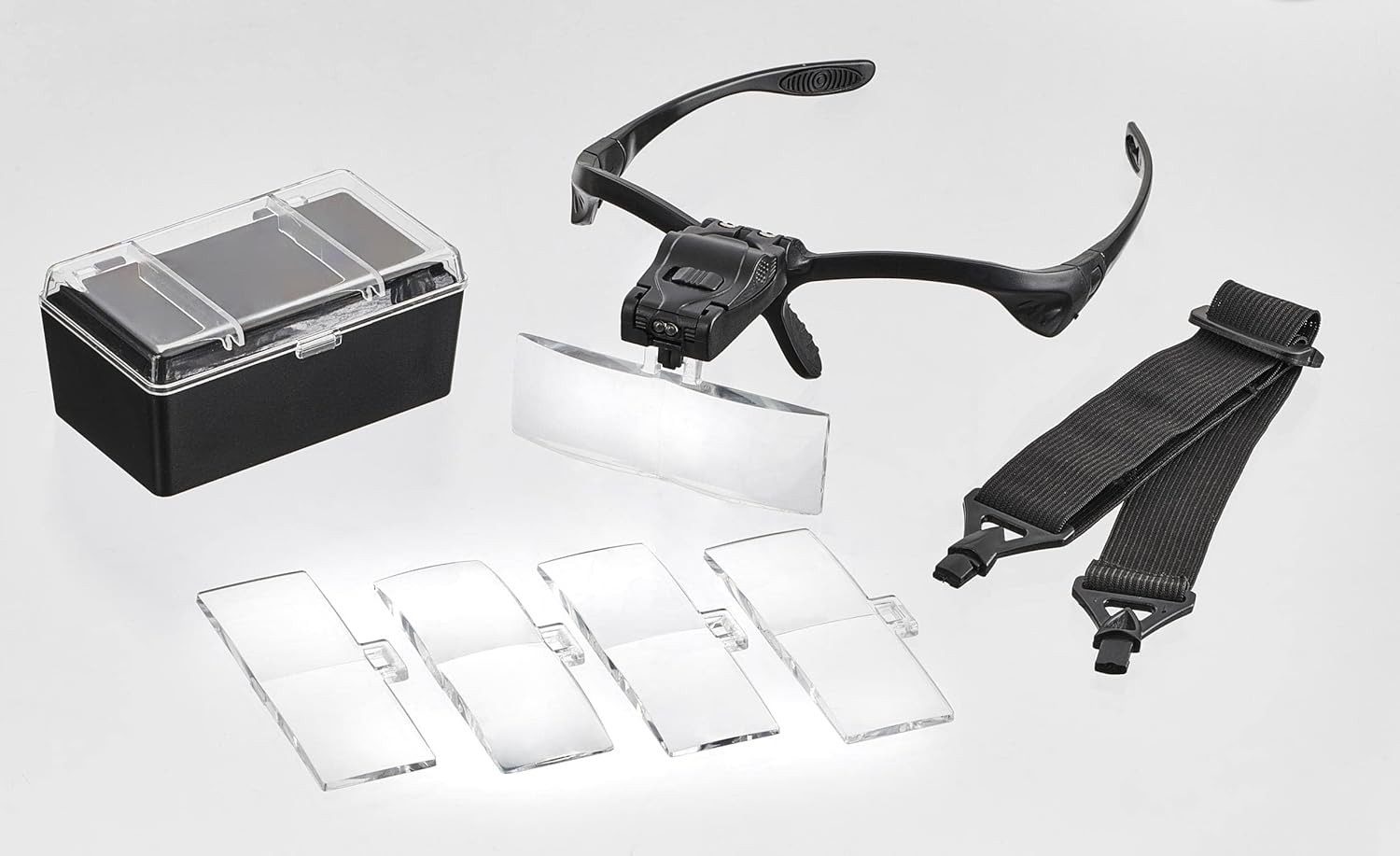 Westfalia Werkzeug Brillengestell Westfalia LED-Lupe mit 5 Vergrößerungen - Brille - Schutz, Mit LED Licht
