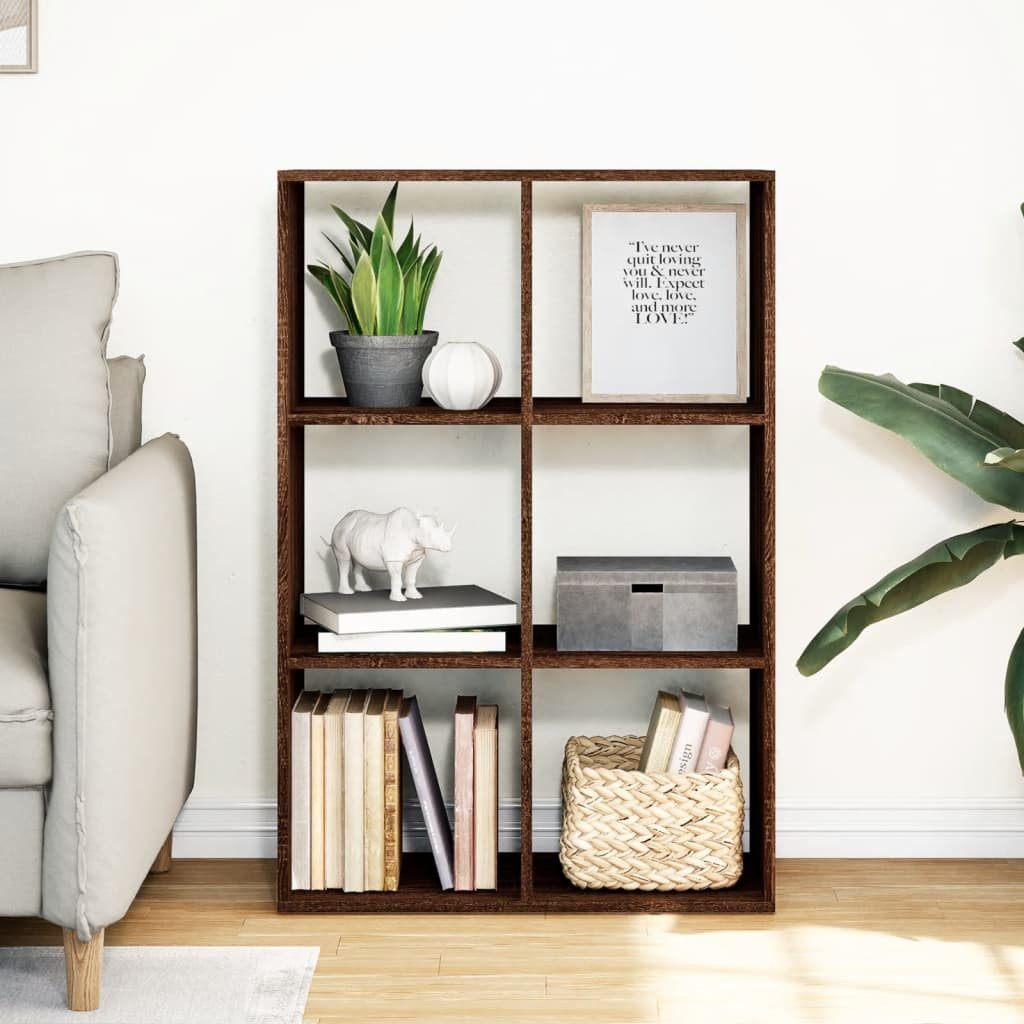 vidaXL Bücherregal Raumteiler-Bücherregal Braun Eichen-Optik 69,5x29x103,5 günstig online kaufen