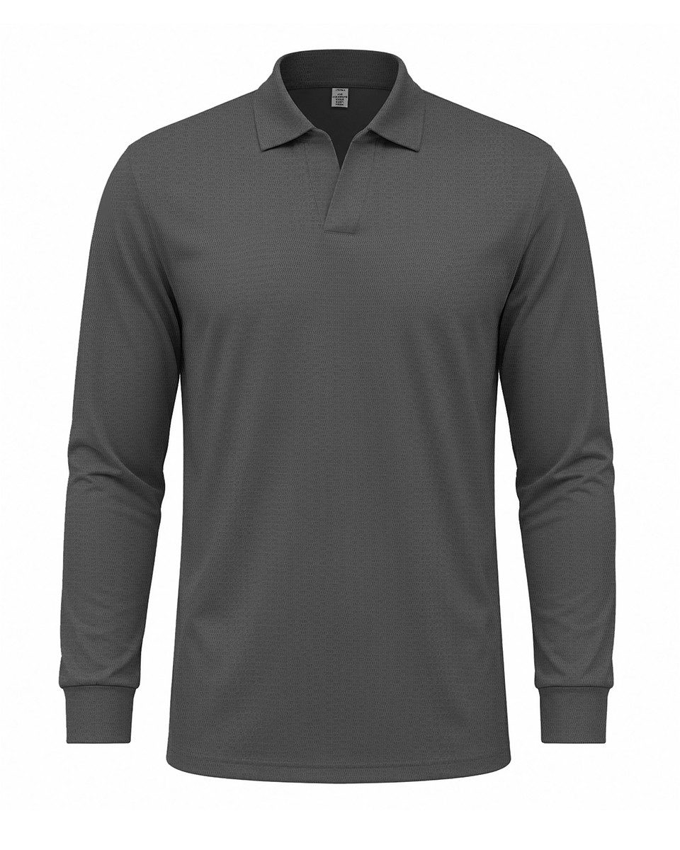 Allthemen Poloshirt mit Zopfmuster langarmshirt Baumwolle Shirt für Winter