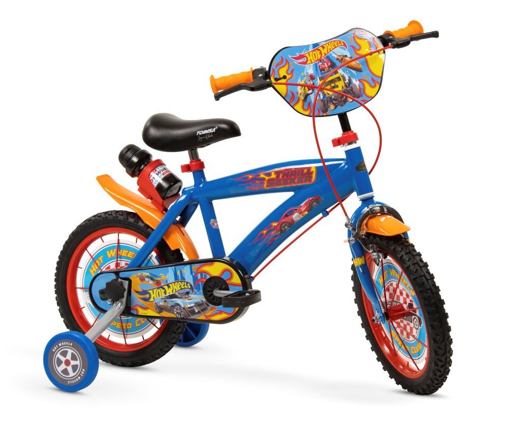 Kinderfahrrad 14 Zoll Kinder Jungen Fahrrad Rad Bike Blau Rot Hot Wheels Toimsa