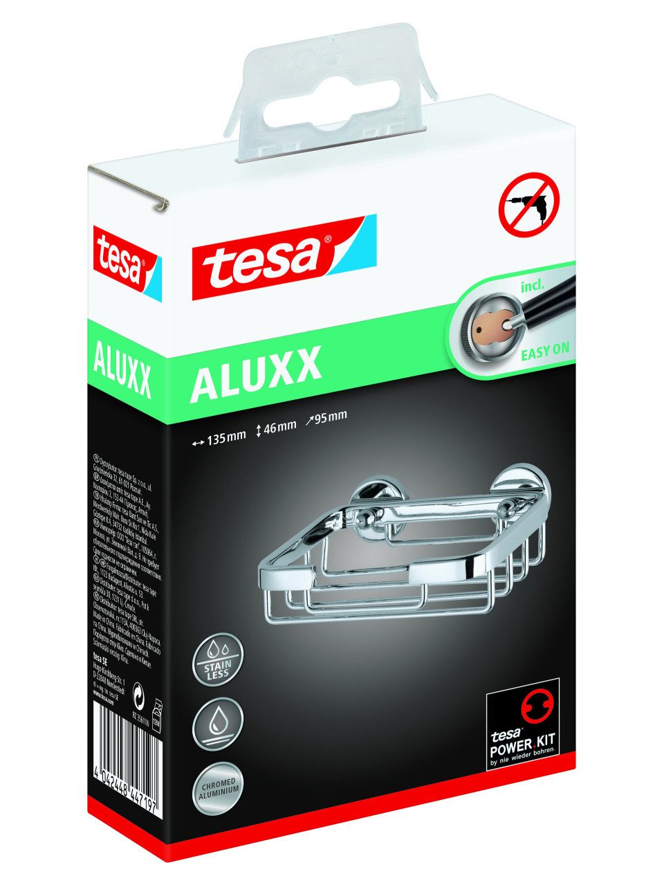 tesa Seifenkorb tesa Seifenkorb Aluxx zum Kleben viereckig 1