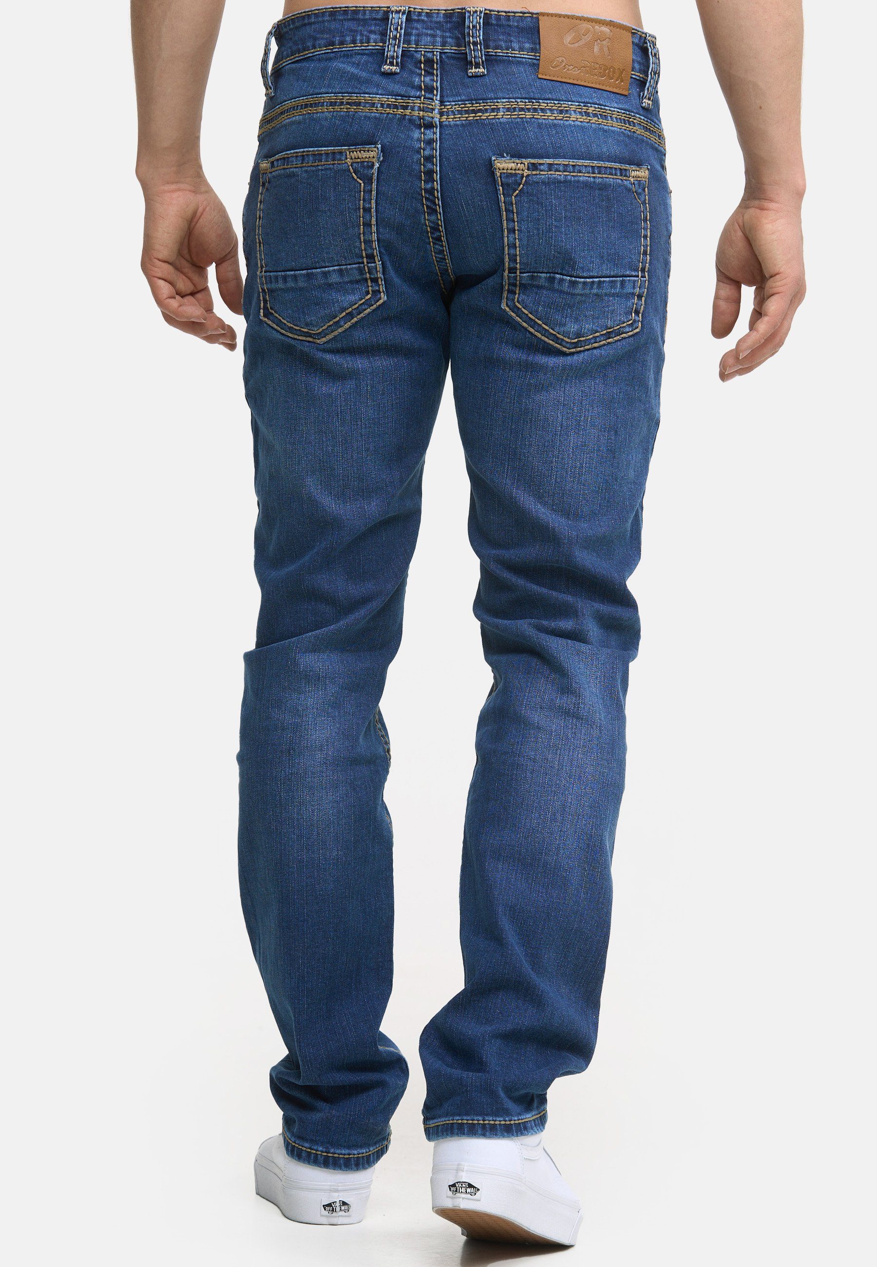 Männer blue Bootcut Regular Regular-fit-Jeans Herren medium Five Fit Denim Hose Code47 Pocket Jeans 905 Code47