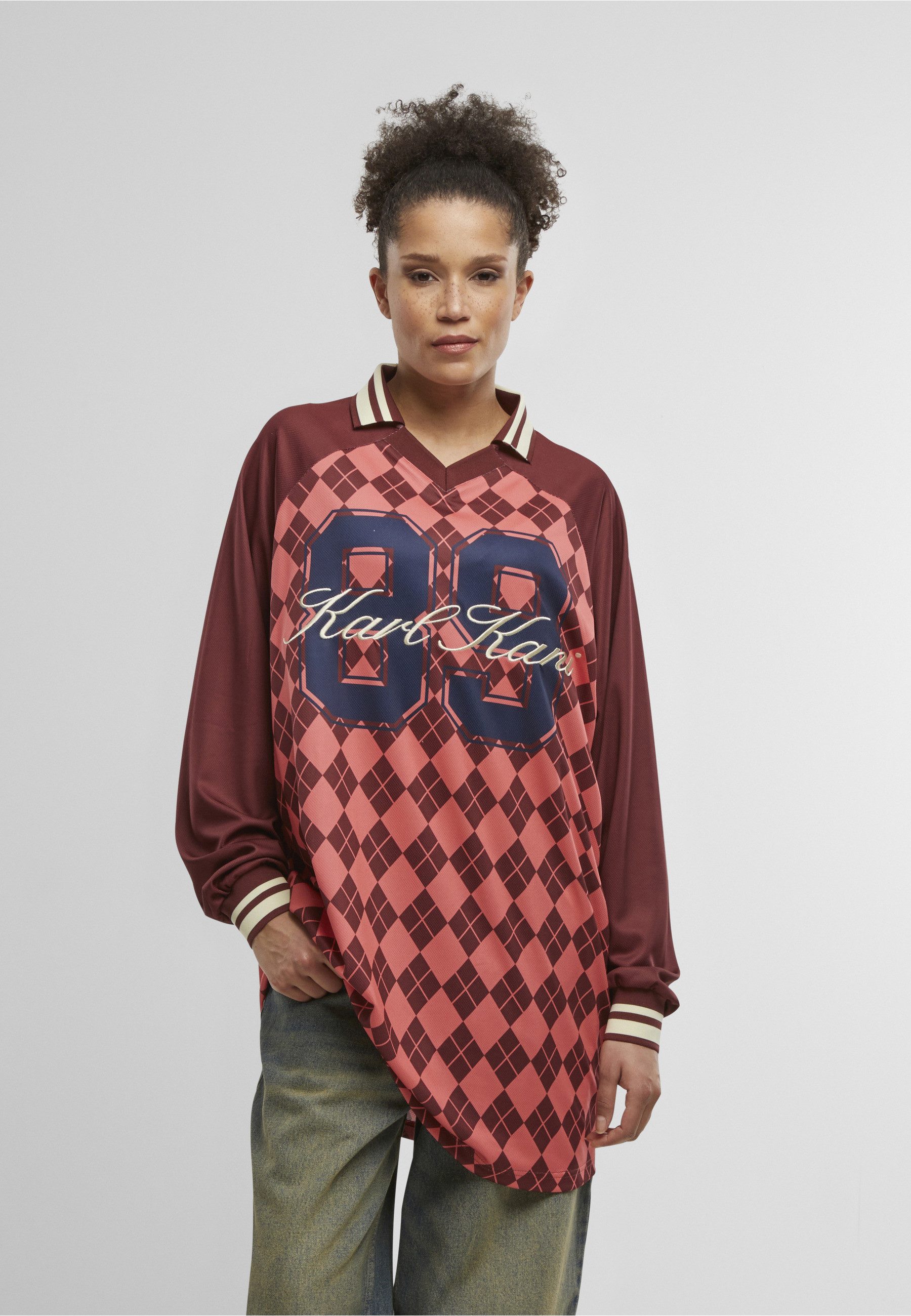 Karl Kani Shirtkleid Karl Kani KK Script Mesh Print Jersey Dress (1-tlg)