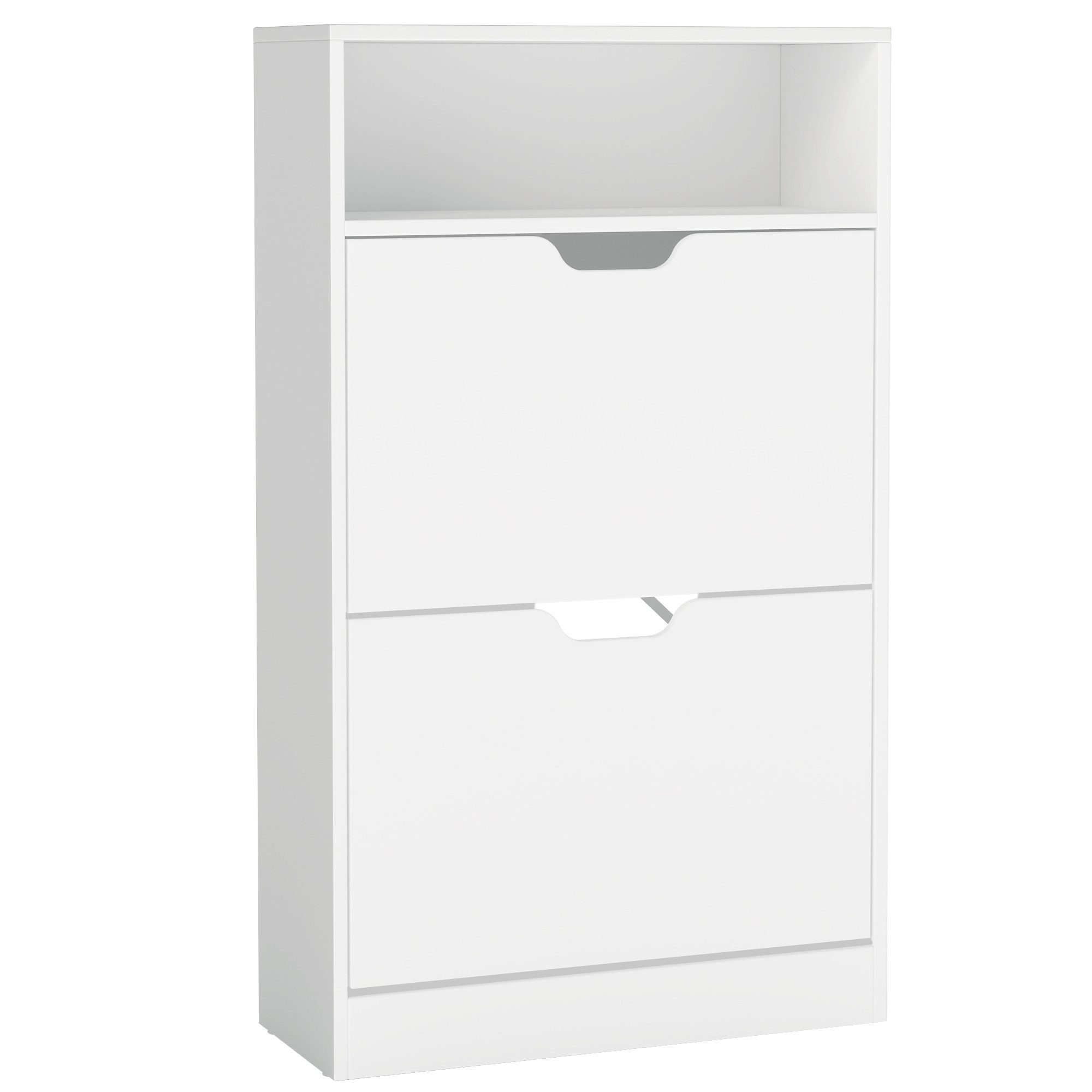 VASAGLE Schuhschrank Schuhkipper, 2 oder 3 Klappen, Trennwände verstellbar 24 x 60 x 102 cm, Schuhaufbewahrung, offenes Fach, Trennwand
