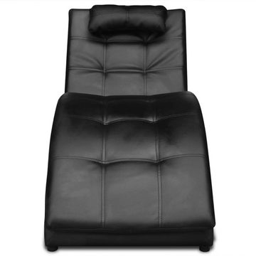 vidaXL Chaiselongue Chaiselongue mit Kissen Schwarz Kunstleder, 1 Teile