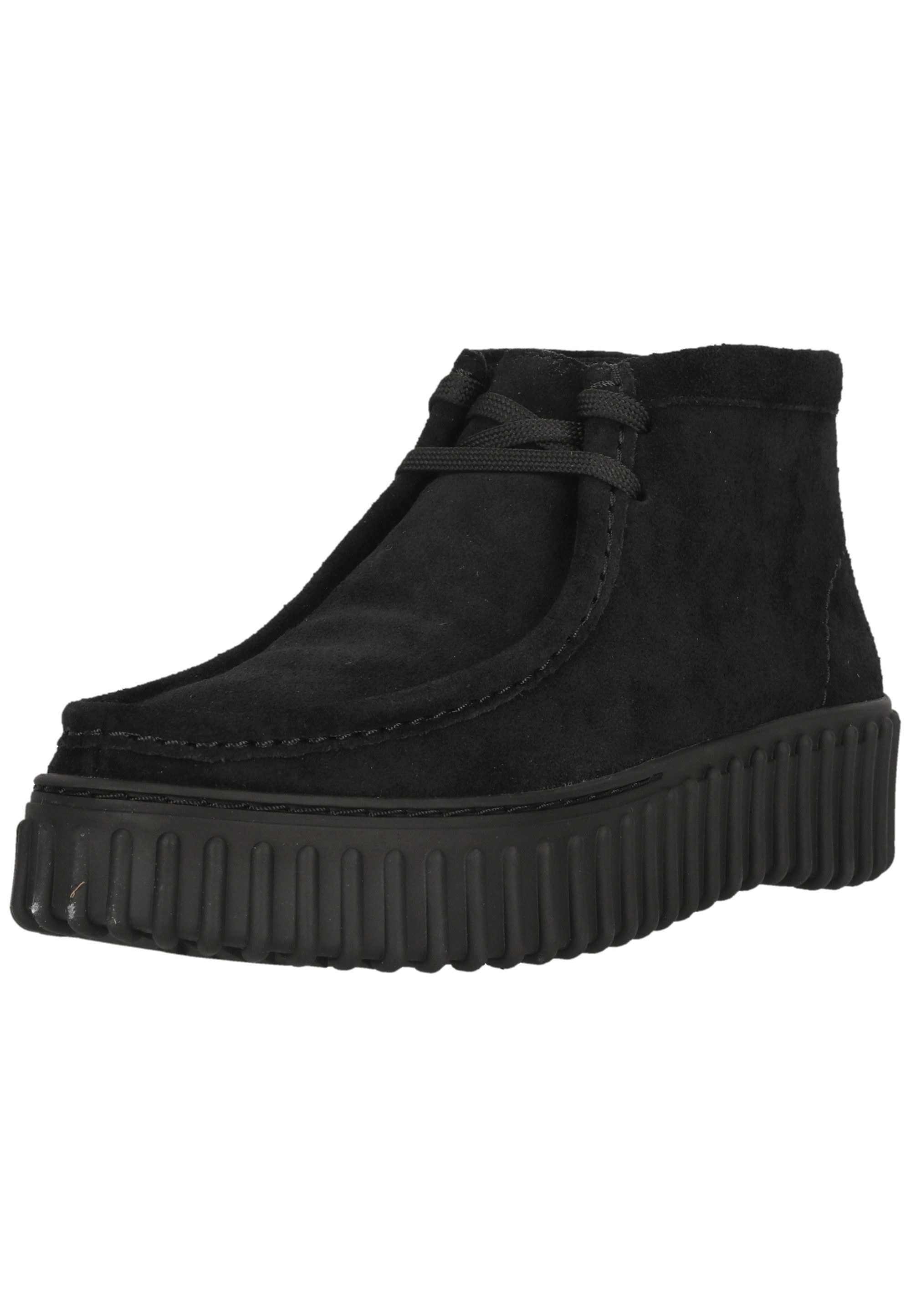 Clarks Torhill Moss Black Schnürschuh mit markanter, gerippter Sohle