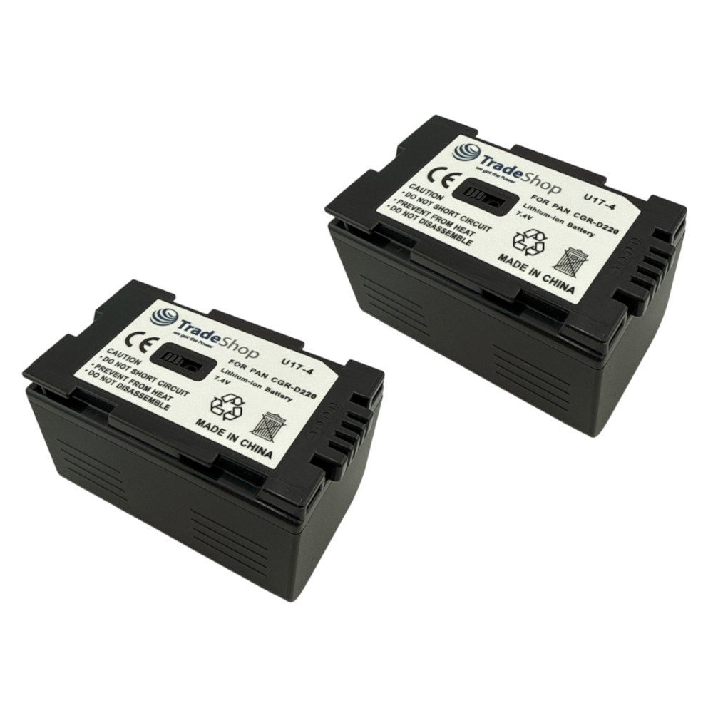 Trade-Shop 2x Akku passend für Panasonic DS29 DS30 DS33 DS37 DS38 DS55 DS60 DS65 Kamera-Akku Li-Ion 1800 mAh (7,4 V)