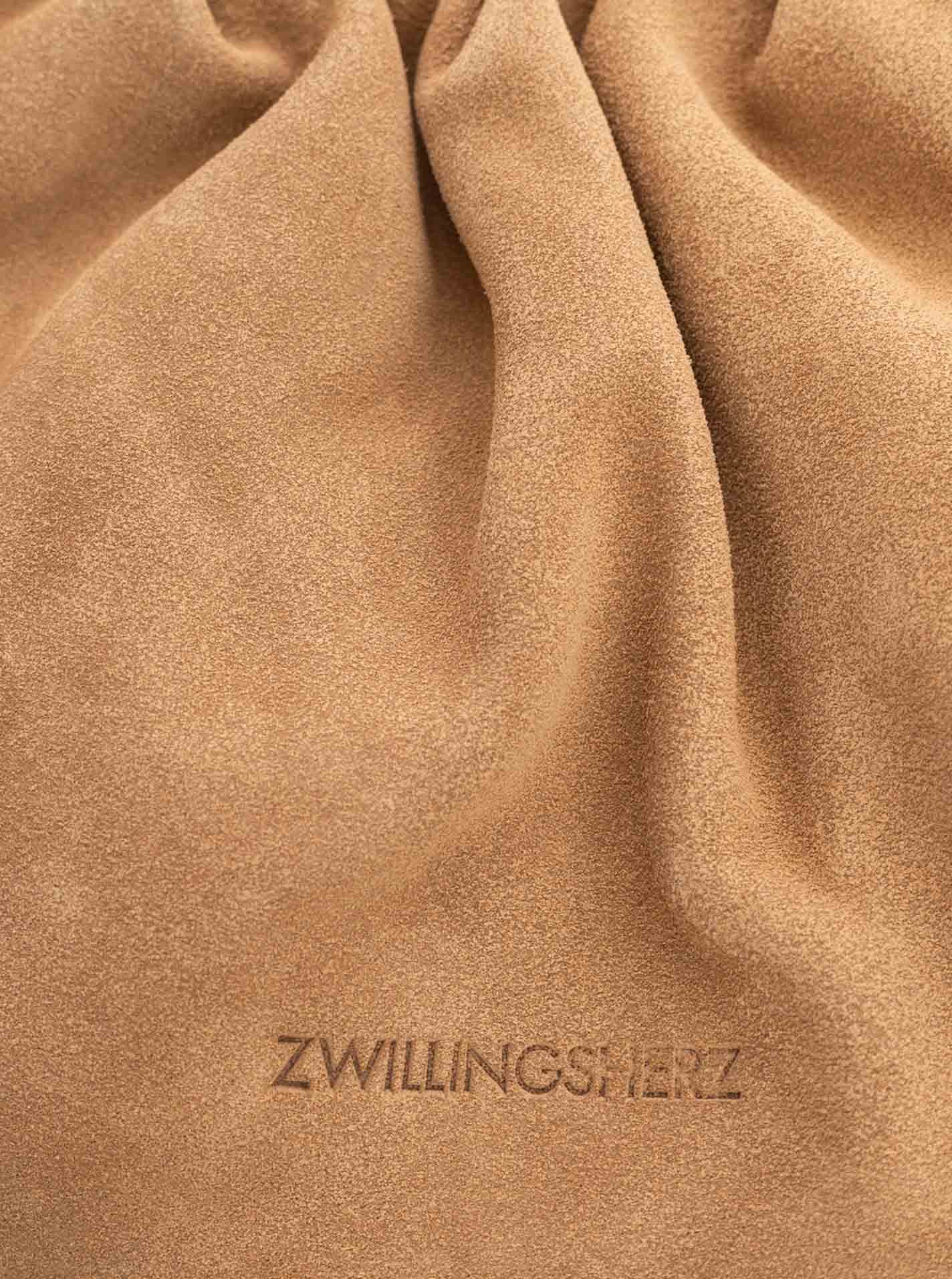 Zwillingsherz Tragetasche "City Nights Suede", justierbares Band, softes Wild-Leder – Bild 4 von 4