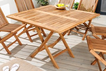 riess-ambiente Gartentisch EMPIRE TEAK 100cm natur (Einzelartikel, 1-St), Massivholz · Balkonmöbel · klappbar · eckig · Teakholz · Outdoor