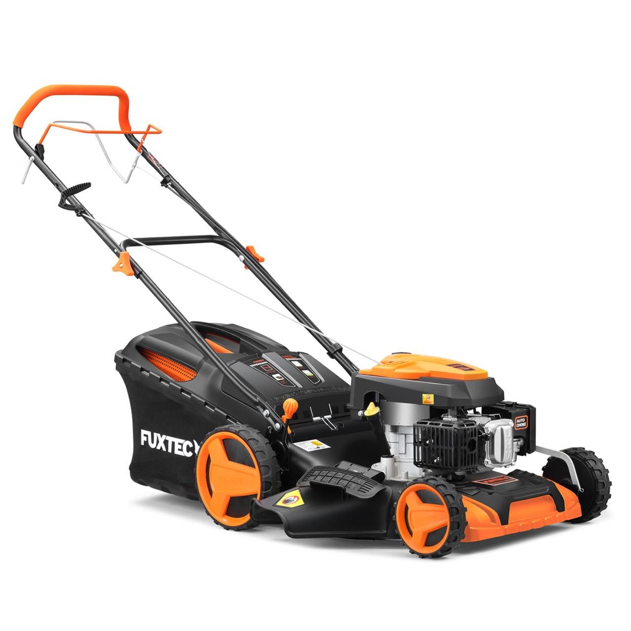 FUXTEC Benzinrasenmäher FX-RM5196SL, 50,1 cm Schnittbreite, 60L Fangkorb, Auto-Choke-System, Easy-Clean Funktion