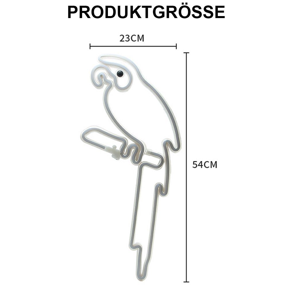 Rosnek LED Dekolicht 1Paar, Papagei Neonlicht, günstig online kaufen