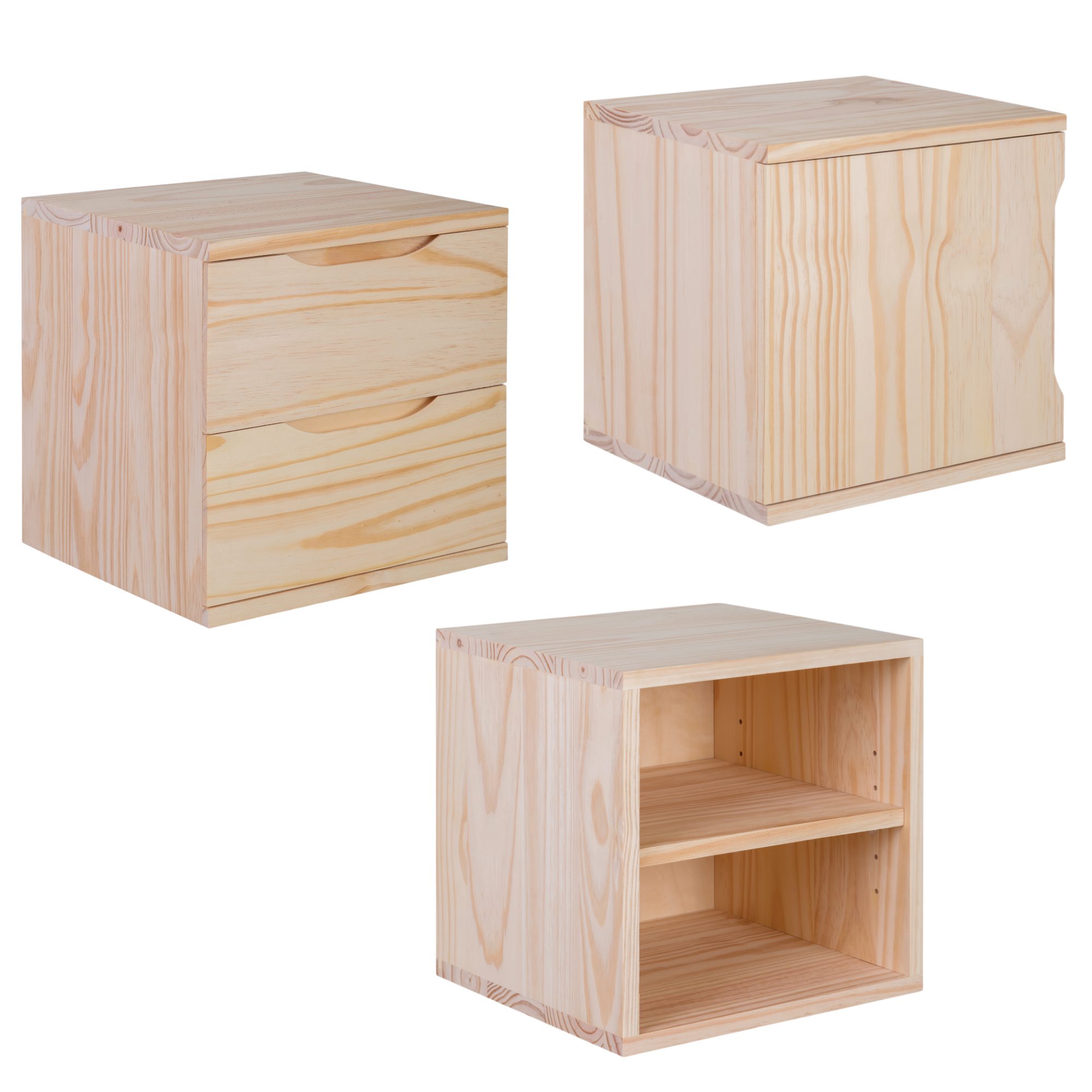 Lusimat Regalwürfel Regalwürfel 32,5 x 32,5 x 30 cm, Würfelregal aus Kiefernholz