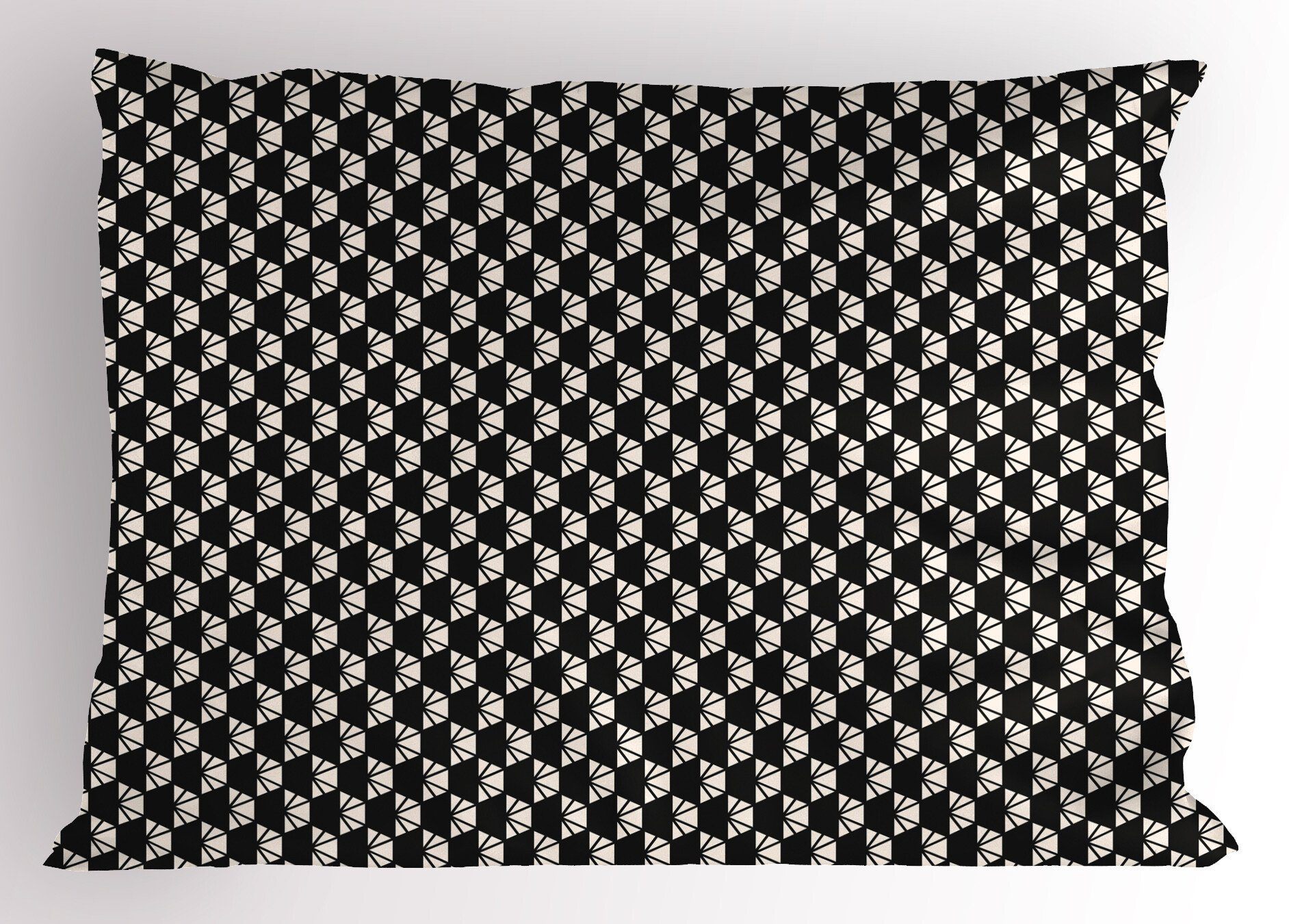 Size Modern Kissenbezüge Geometric Queen (1 Kopfkissenbezug, Dekorativer Triangles Stück), Monotone Gedruckter Abakuhaus