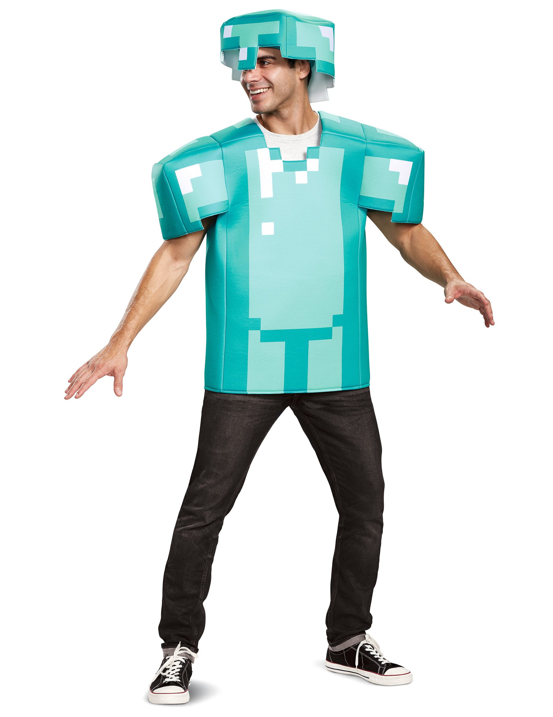Disguise Kostüm Minecraft-Lizenzkostüm für Erwachsene blau-weiss