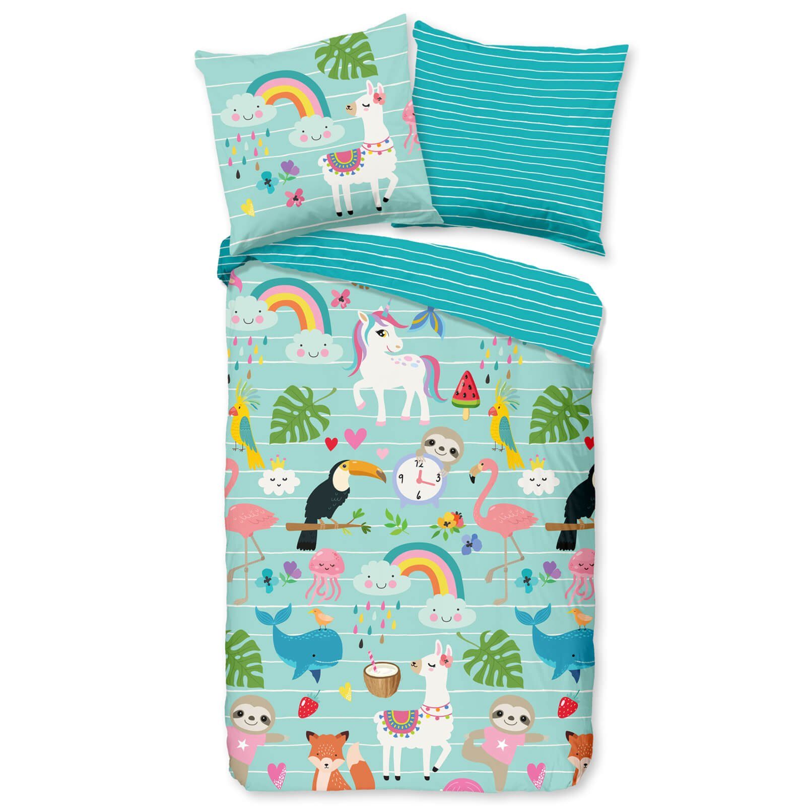 ESPiCO Bettwäsche Fantasie Blau, Baumwolle, 2 teilig, Tiere, Fabelwesen, St günstig online kaufen