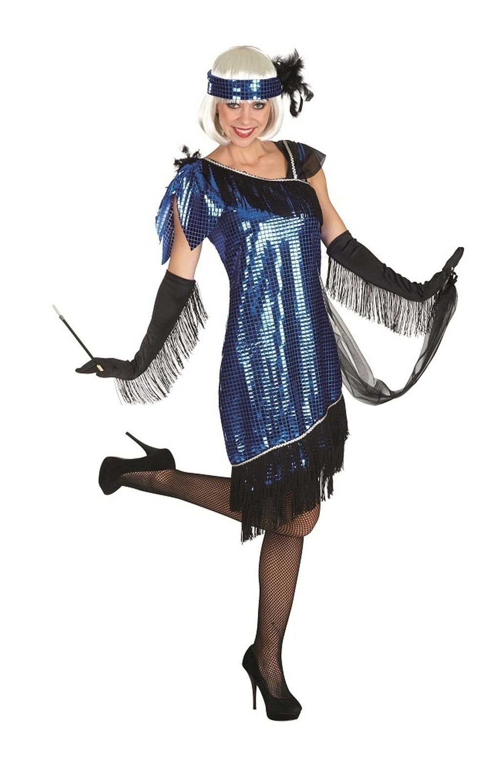 Das Kostümland Kostüm Glitzer Charleston Kostüm mit Pailletten für Damen