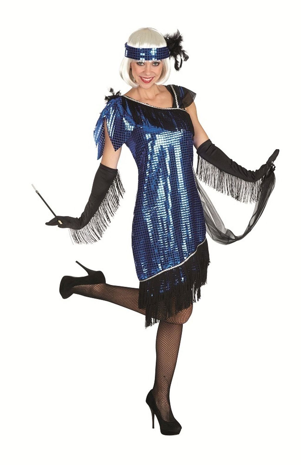 Kostüm Glitzer Charleston Kostüm mit Pailletten für Damen