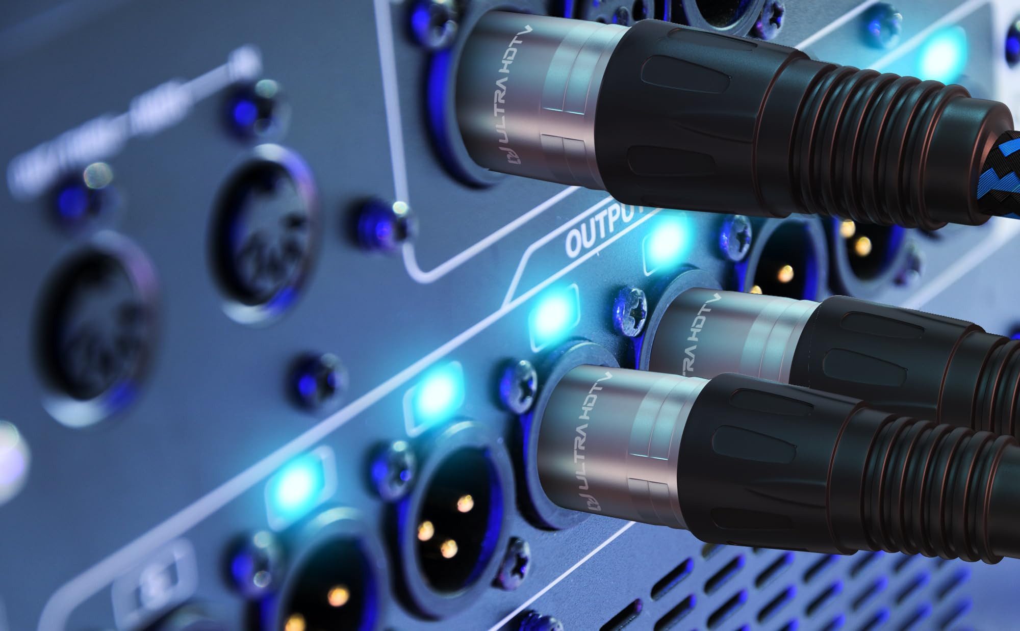 UltraHDTV XLR HiFi Audio Kabel – XLR Stecker auf Buchse Audio-Kabel, XLR, (200 cm), Robuste Metallstecker mit Einrast-Mechanik & Knickschutz – Nylonmantel