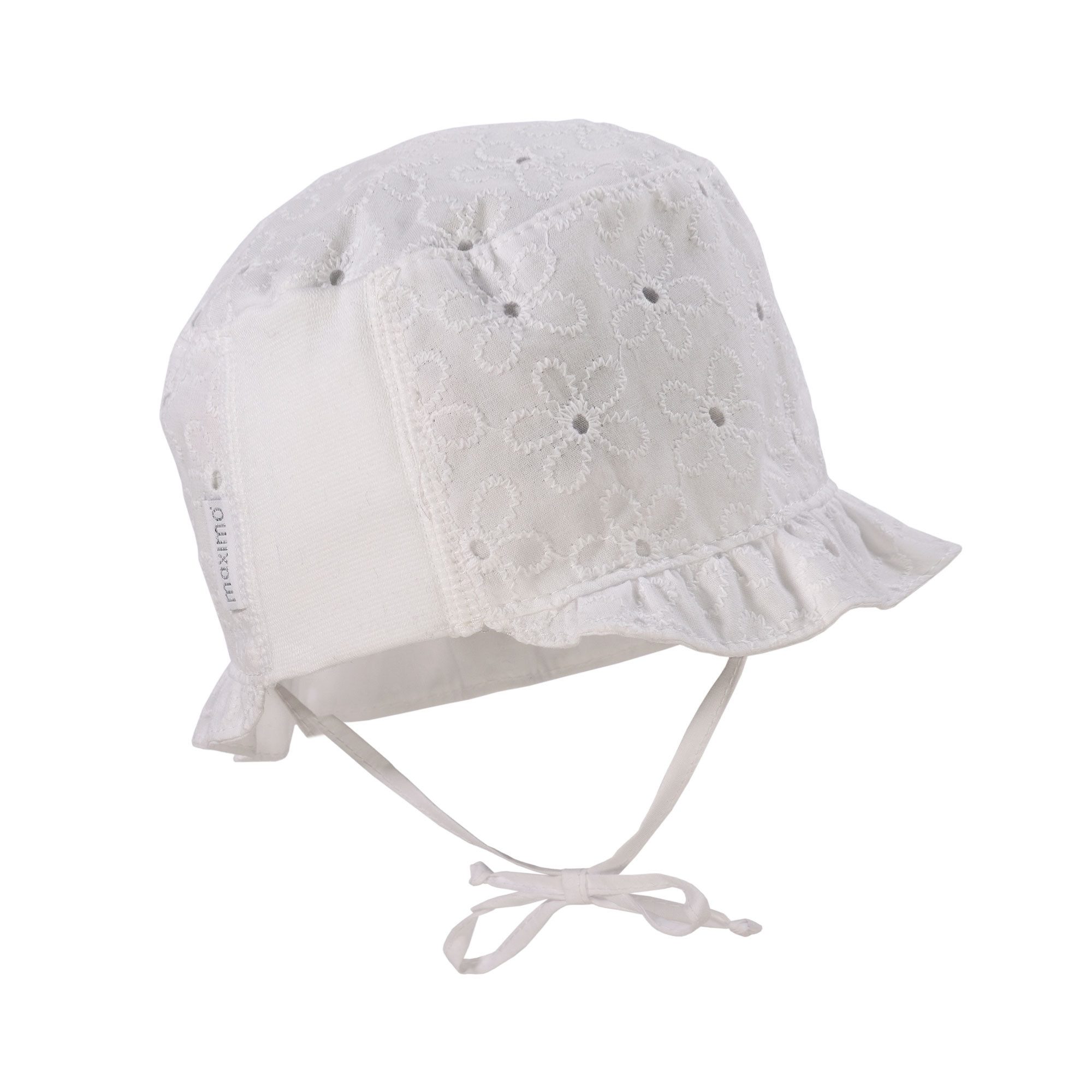 MAXIMO Fischerhut (1-St) Schneeweiß, Blütenstickerei, Sommerhut, Baby-Girl, Festiv
