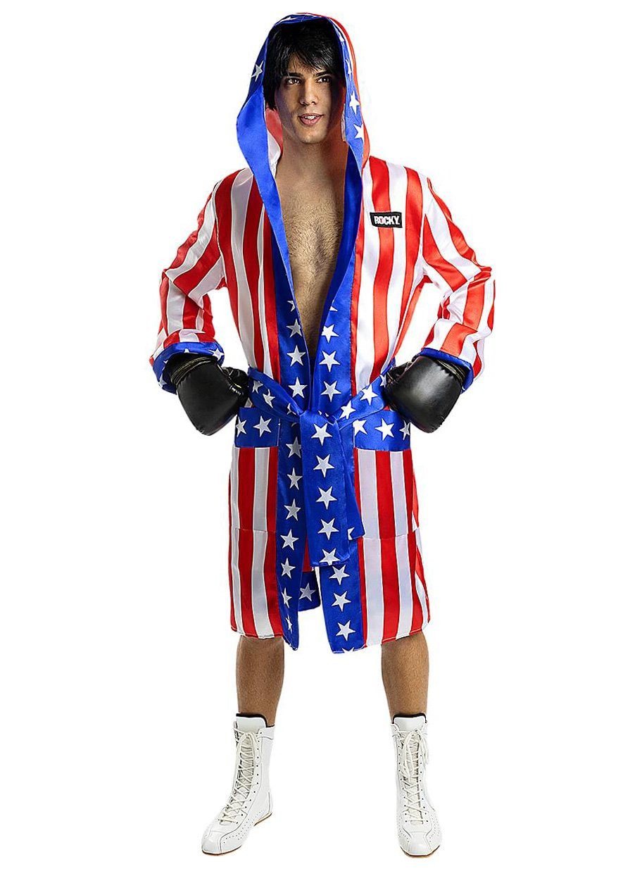 Funidelia Umhang Rocky Balboa Boxermantel, Stars & Stripes für den Kampf gegen Ivan Drago
